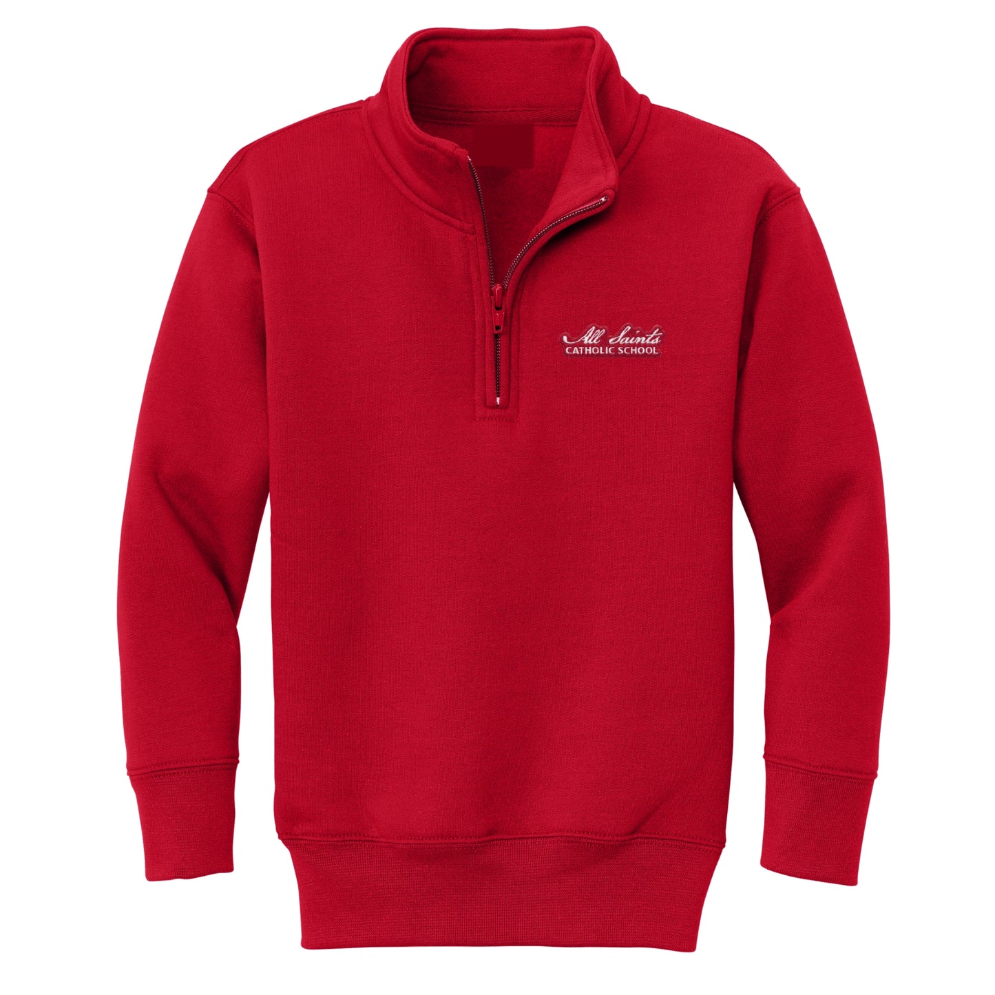 All Saints School - Puyallup 1/4 Zip Sweatshirt - Red