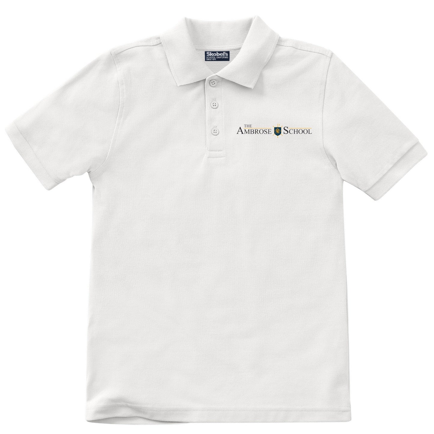 Ambrose School Pique Polo - White