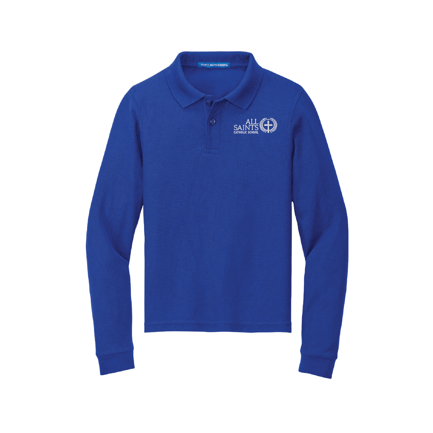 All Saints School - Spokane Longsleeve Pique Polo - Royal - Style Y500LS - Unisex
