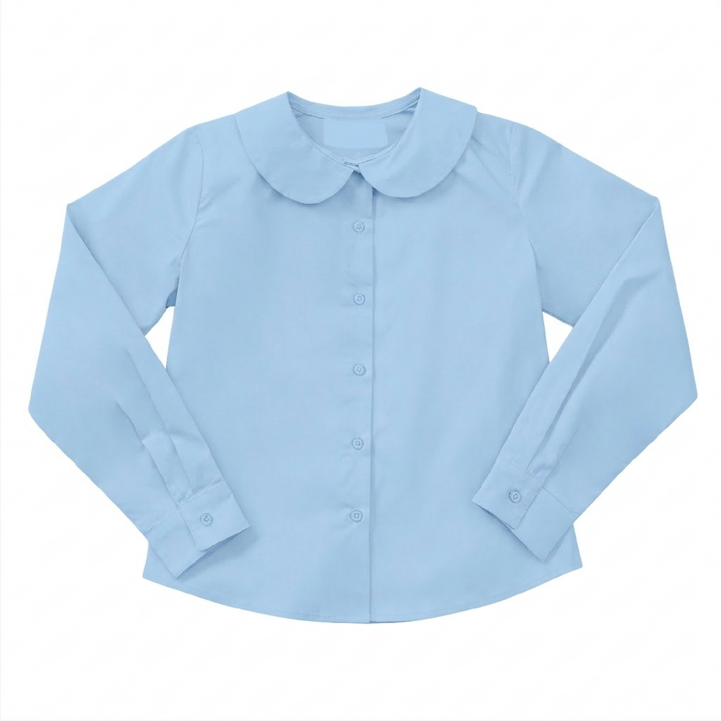 Round Collar Longsleeve Blouse - Lt. Blue