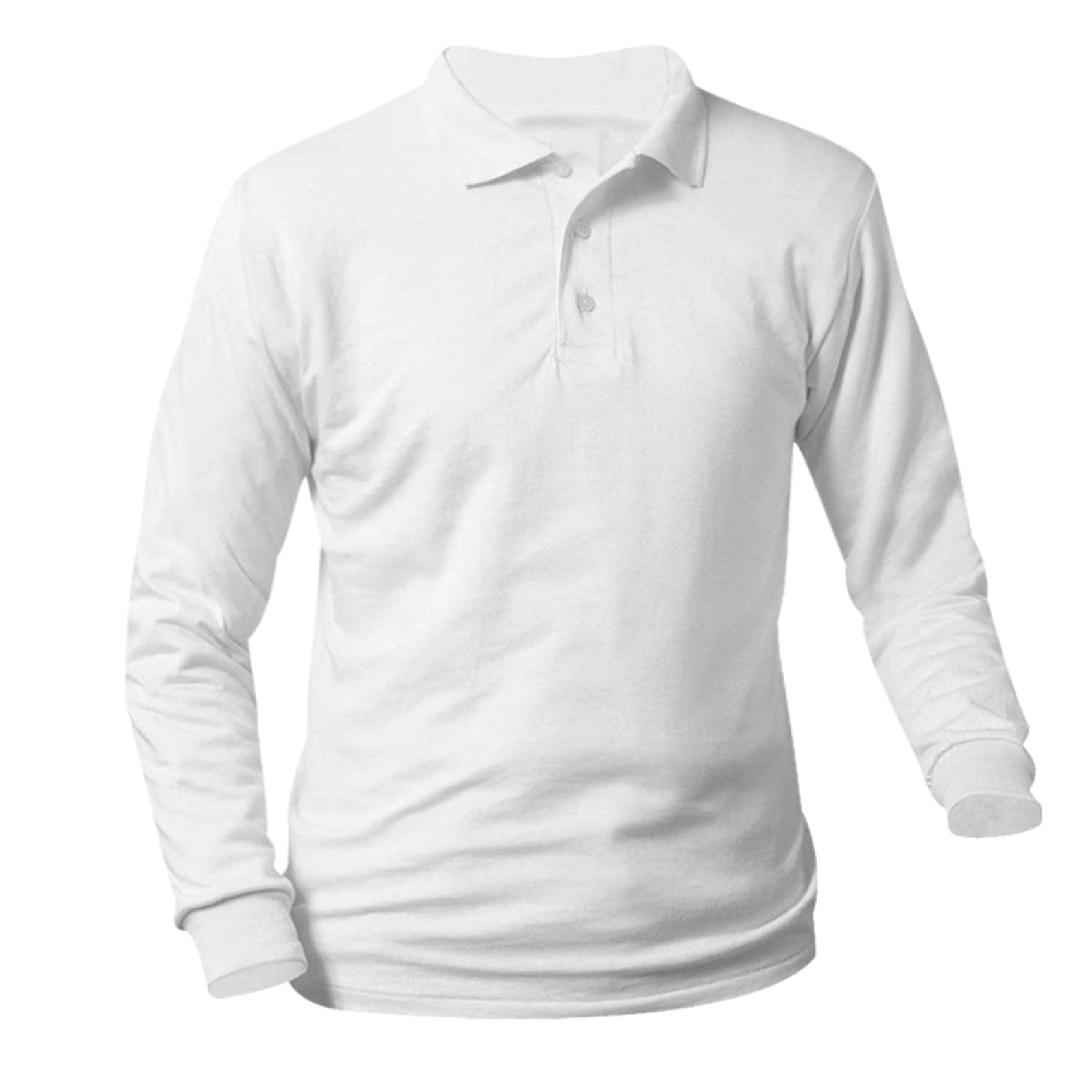 All Saints White Long Sleeve Knit Shirt (with logo) – Skobel's School Uniforms
