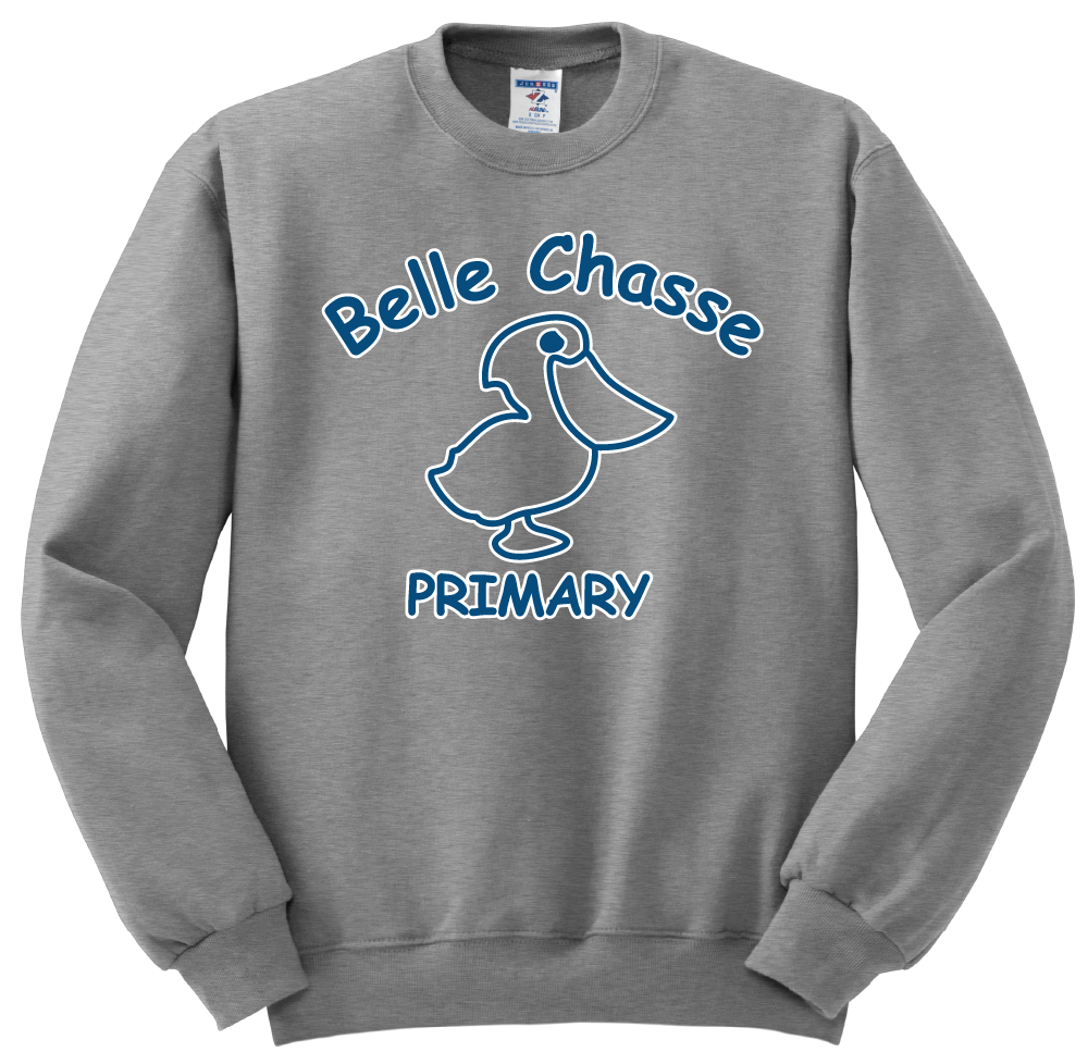 Belle Chasse Primary Full Chest Crew Sweatshirt - Grey