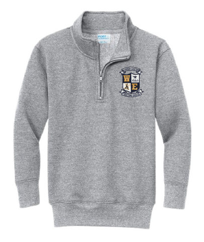 Warren Easton 1/4 Zip Sweatshirt - Grey - Crest - All Grades