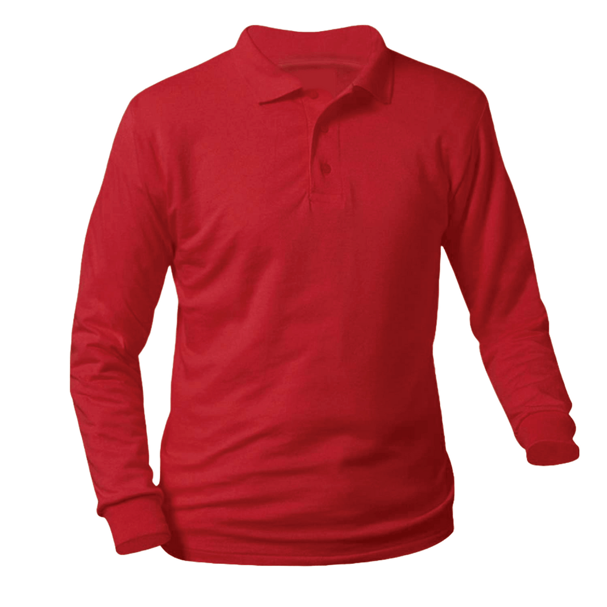 Assumption Catholic School Longsleeve Pique Polo (With Embroidered Logo) - Red