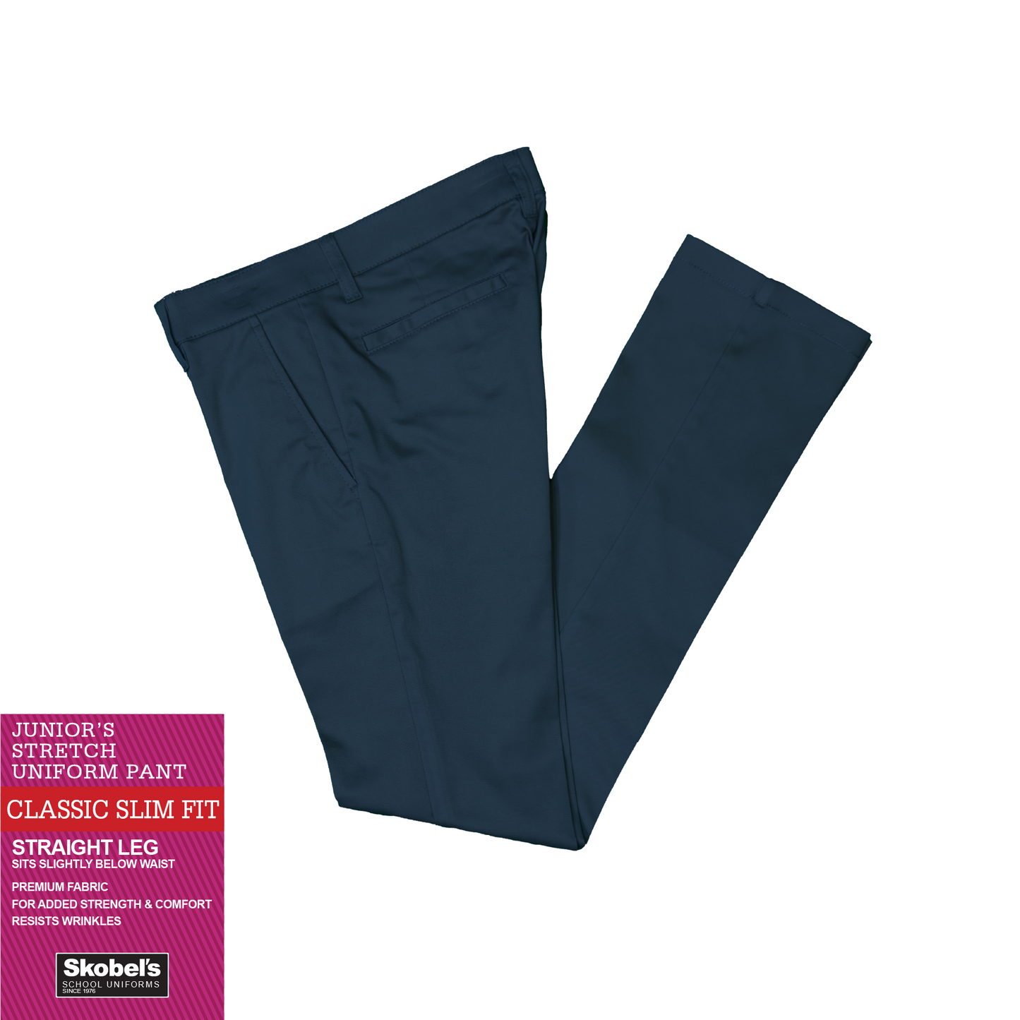 Junior Slim Straight Pants - Navy