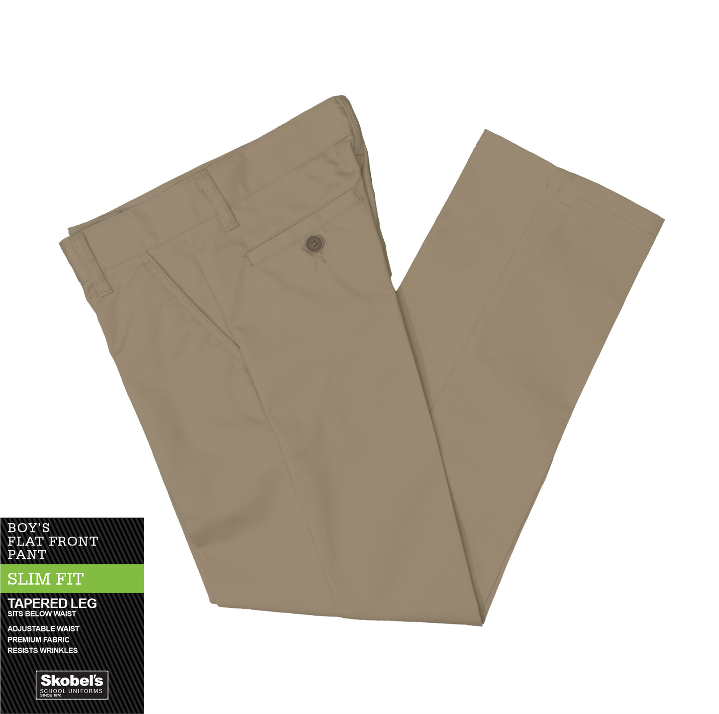 Boys Tapered Leg Pants - Khaki