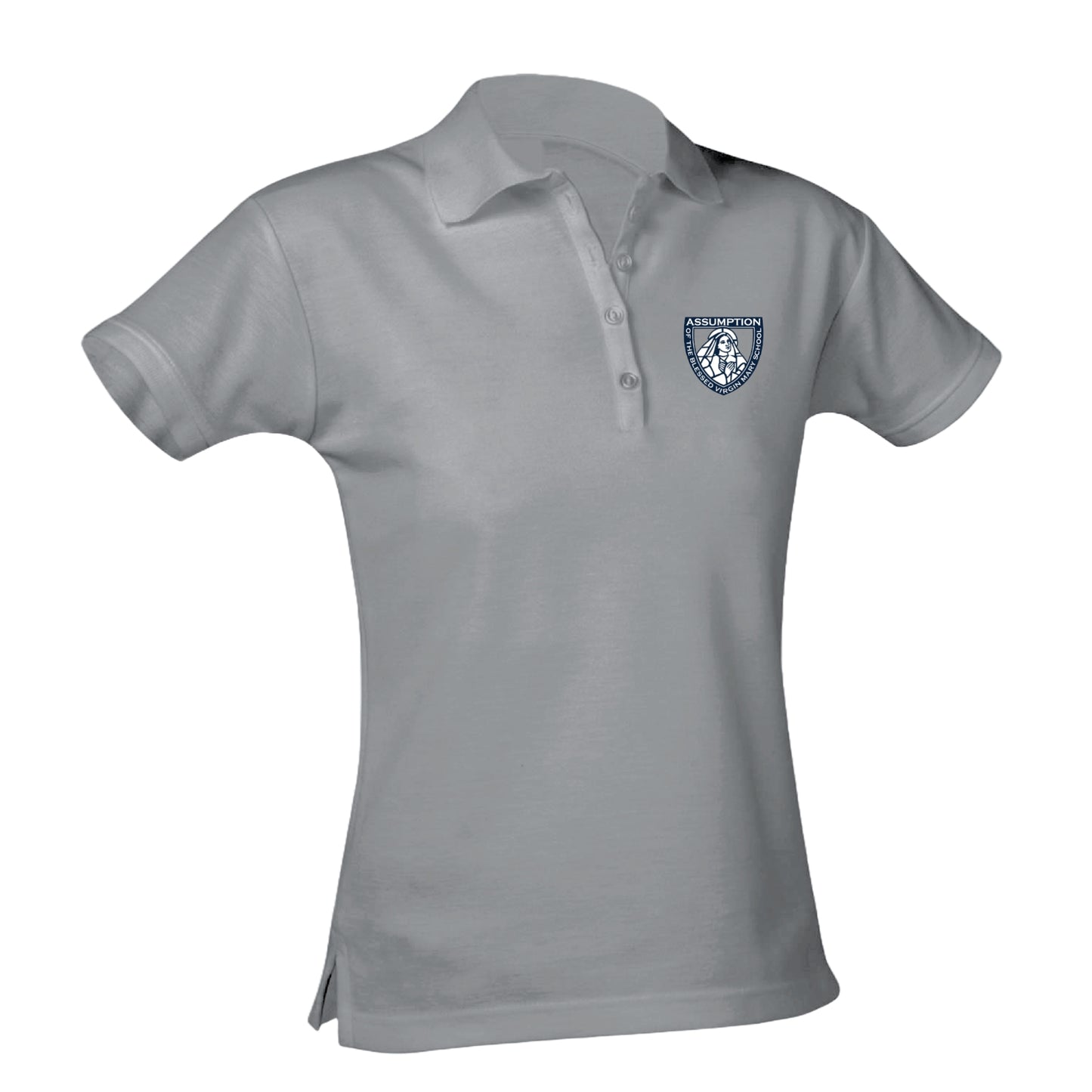 Assumption Of The Blessed Virgin Mary Feminine Fit Pique Polo - Grey