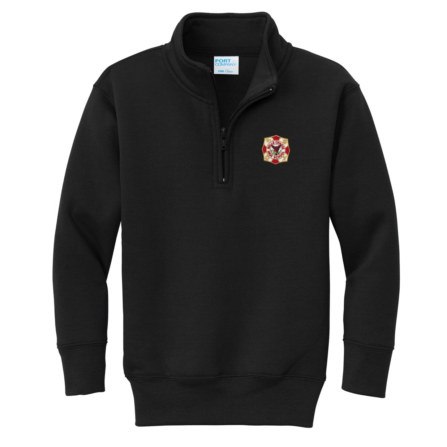 Belle Chasse High Crest 1/4 Zip Sweatshirt - Black