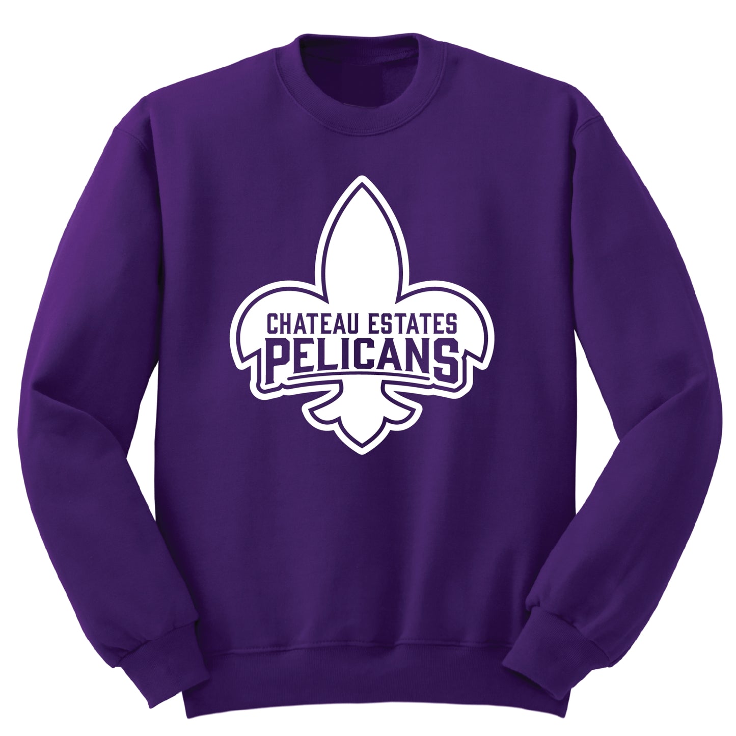 Chateau Estates Full Chest Crew Sweatshirt - Purple