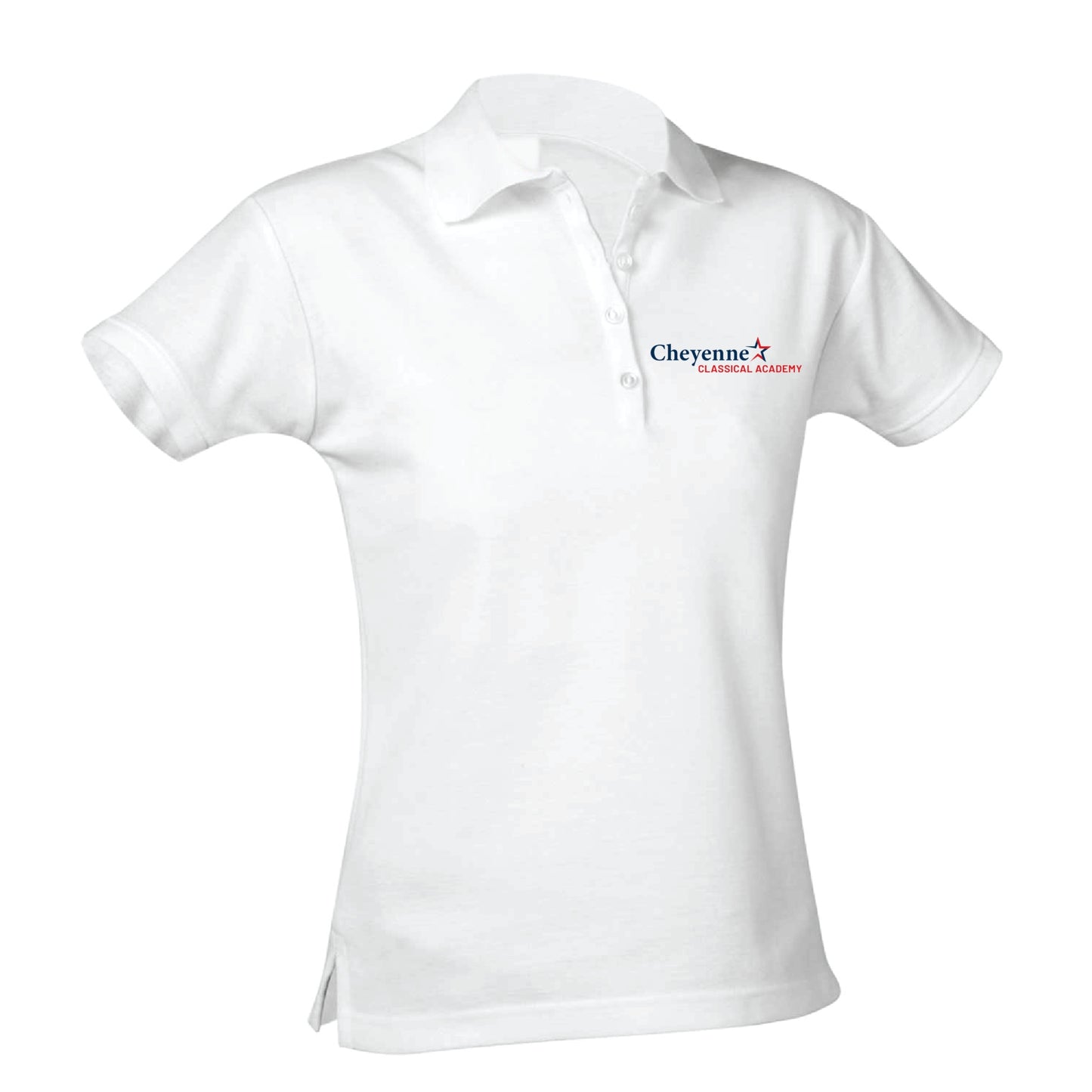 Cheyenne Classical Academy Feminine Fit Pique Polo - White