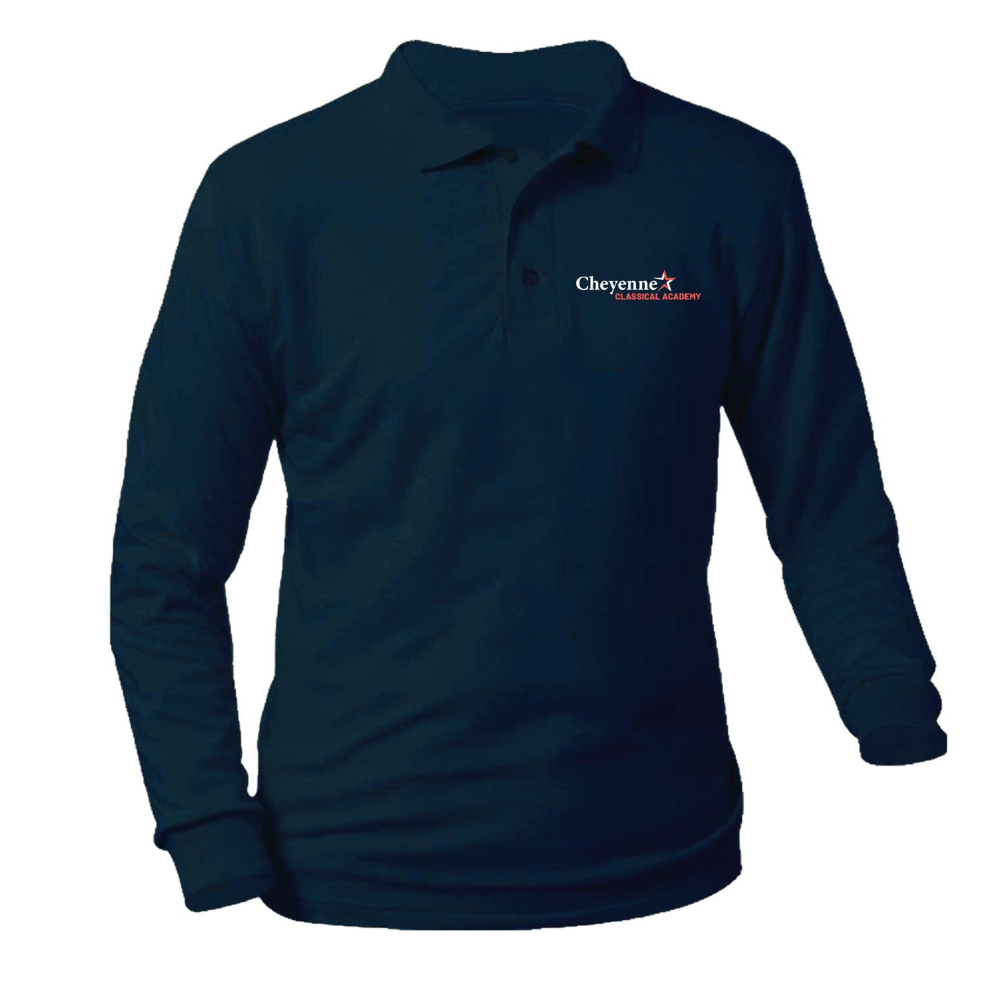 Cheyenne Classical Academy Longsleeve Pique Polo - Navy