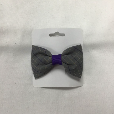 GREY PLAID SMALL HAIRBOW