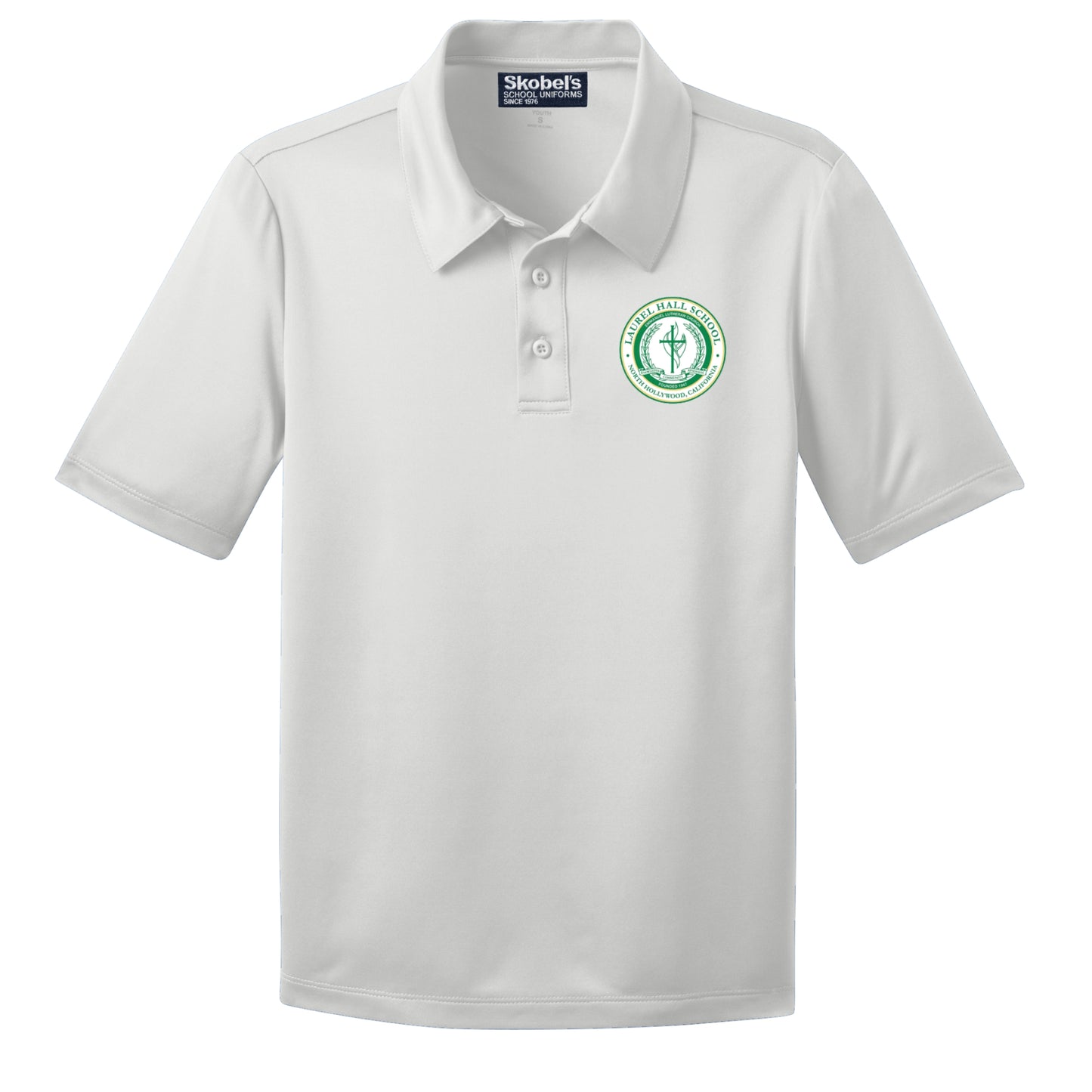 Laurel Hall School Dryfit Polo - White