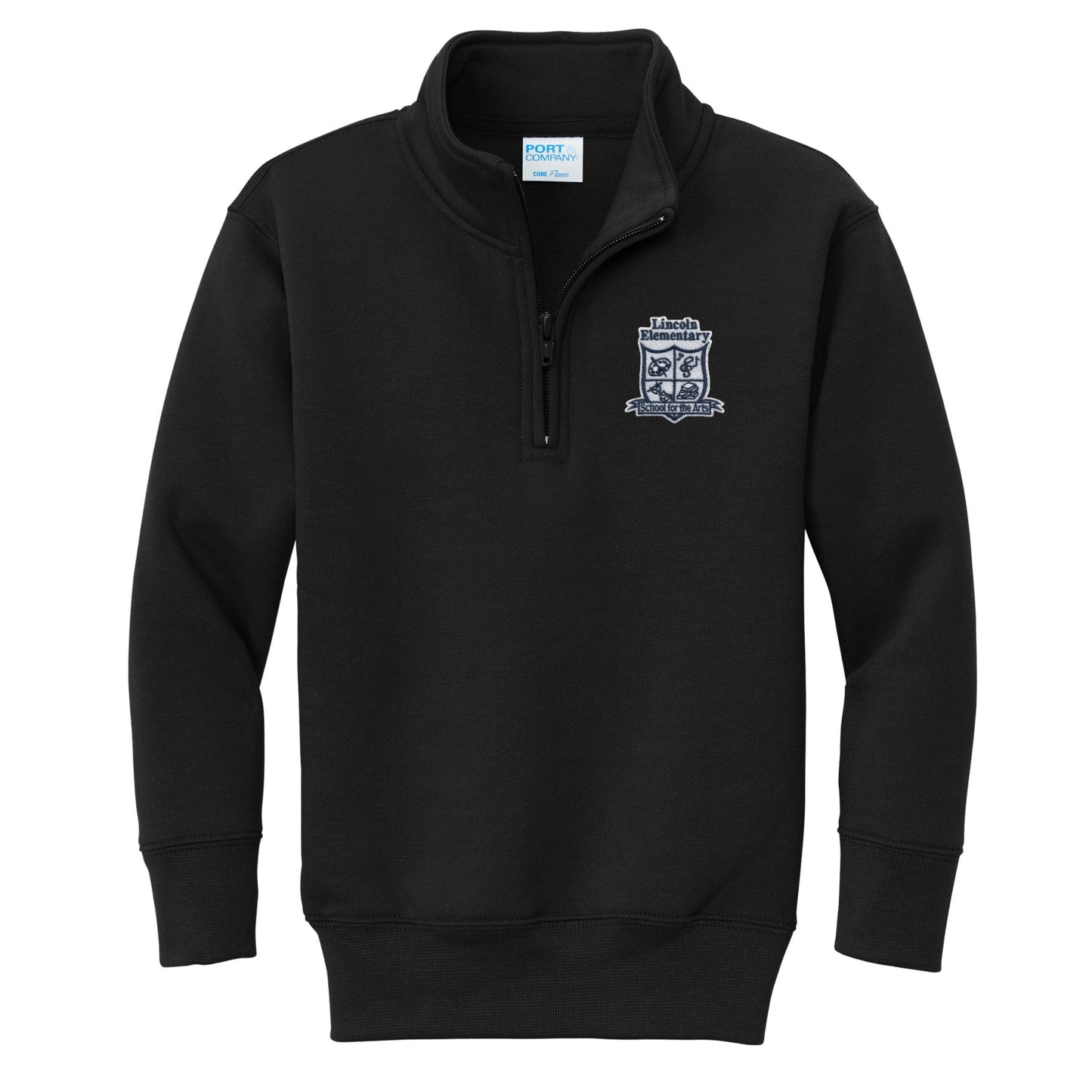 Lincoln Elementary 1/4 Zip Sweatshirt - Black