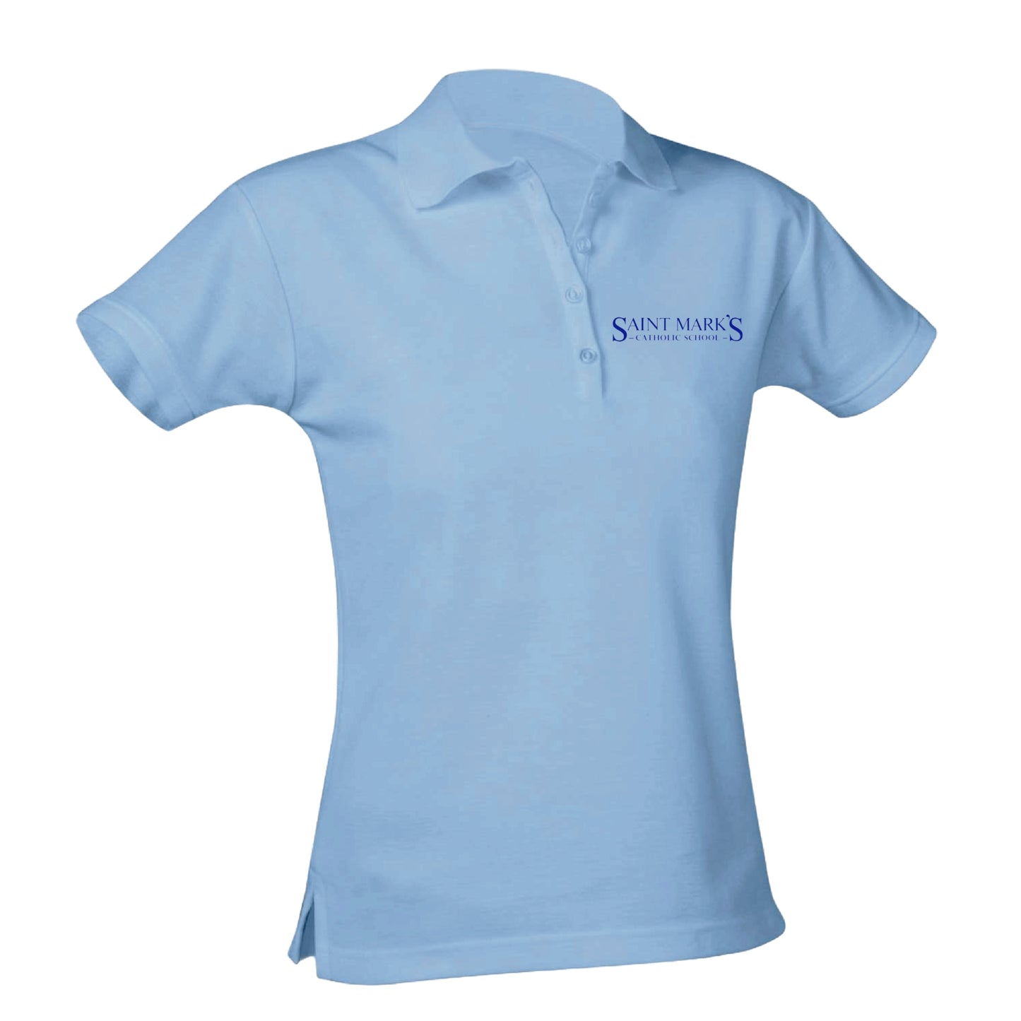 St. Mark's Catholic School Feminine Fit Pique Polo - Lt. Blue