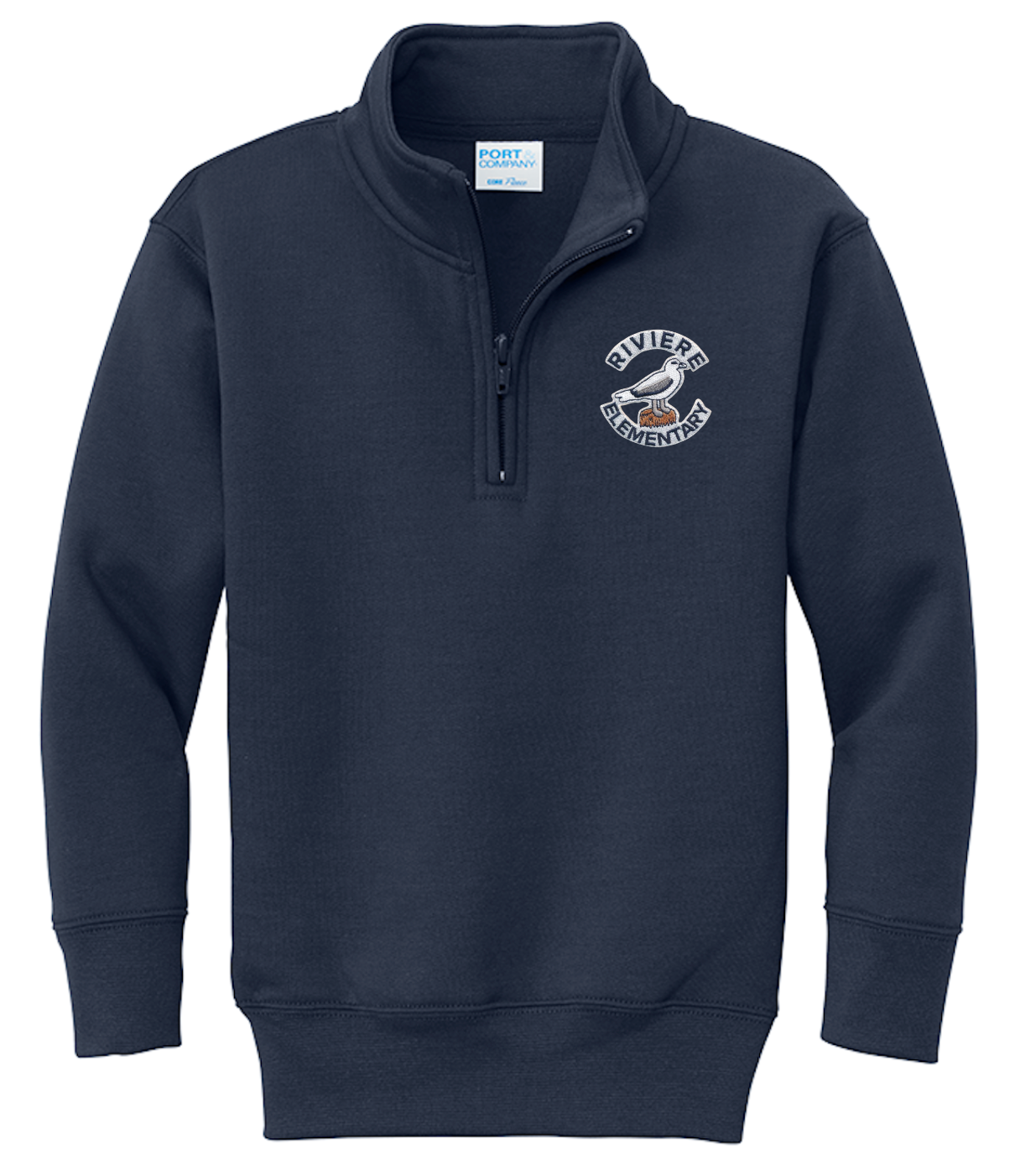 Marie Riviere Elementary 1/4 Zip Sweatshirt - Navy - All Grades