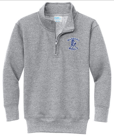 Marrero Middle 1/4 Zip Sweatshirt - Grey - All Grades