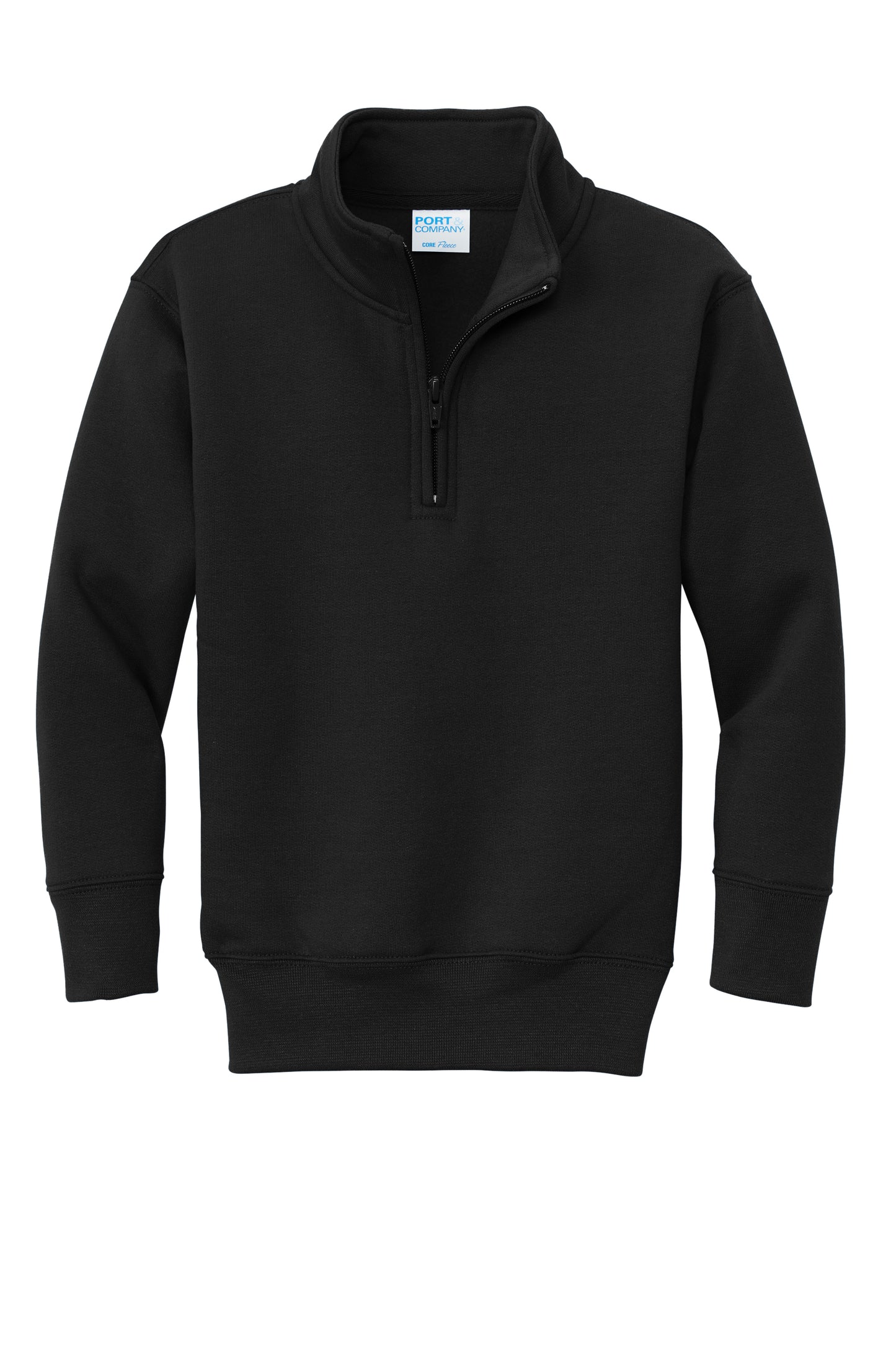 Plain 1/4 Zip Sweatshirt - Black