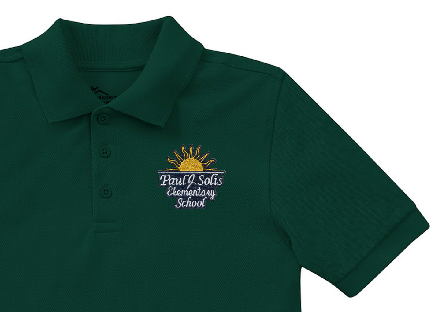Paul Solis Elementary Green Polo - 1st-5th Grades