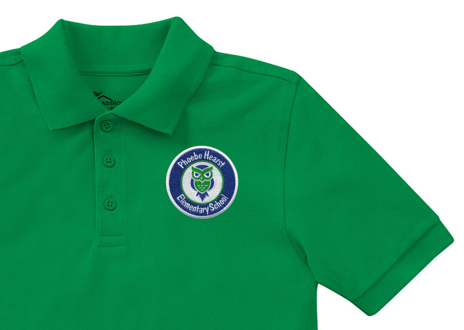 Phoebe Hearst School Kelly Green Polo 1st 5th Grades
