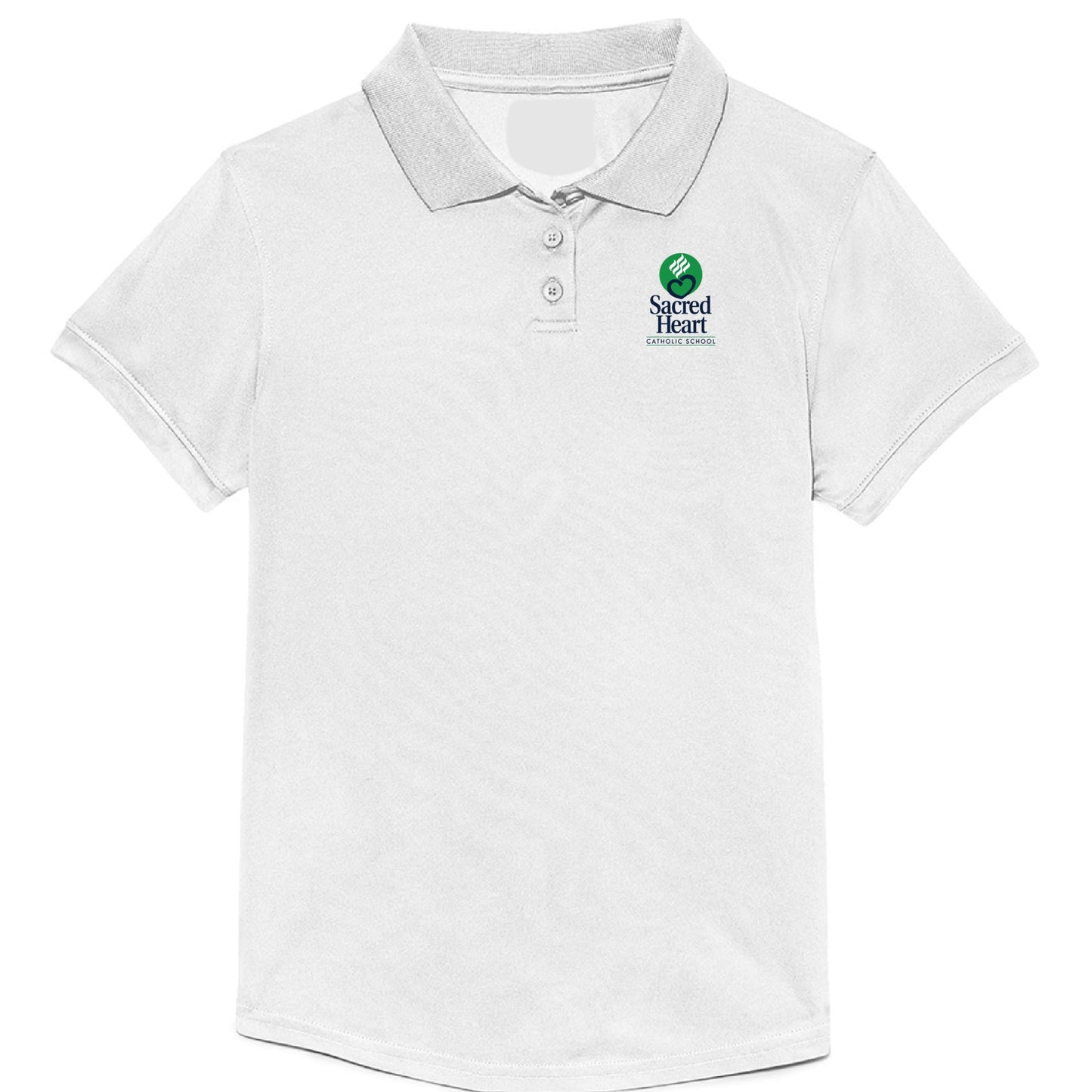 Sacred Heart Catholic School Feminine Fit Dry-Fit Polo - White