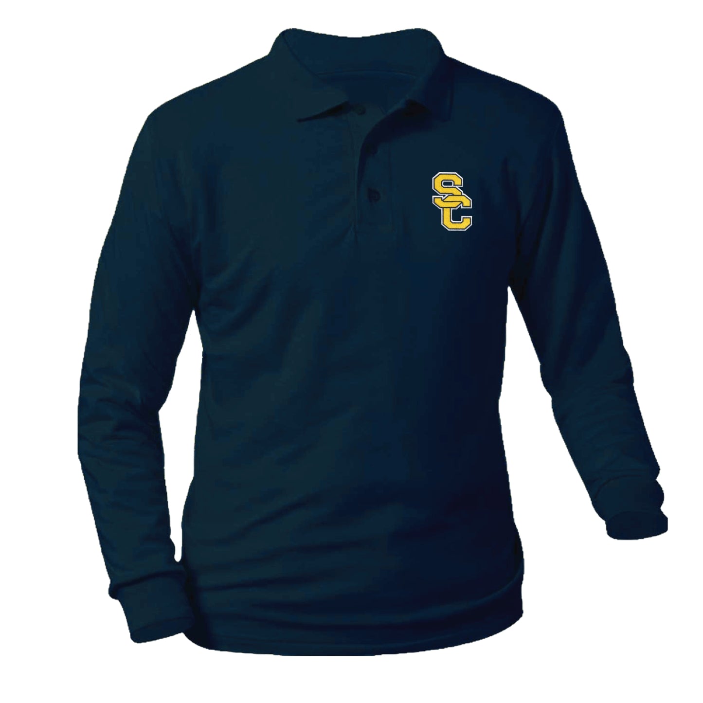 Santa Clara High School Longsleeve Pique Polo - Navy