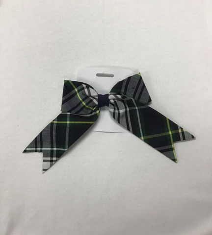DISCOVERY SCHOOLS JUMBO SIZE PLAID BOW W/TAILS