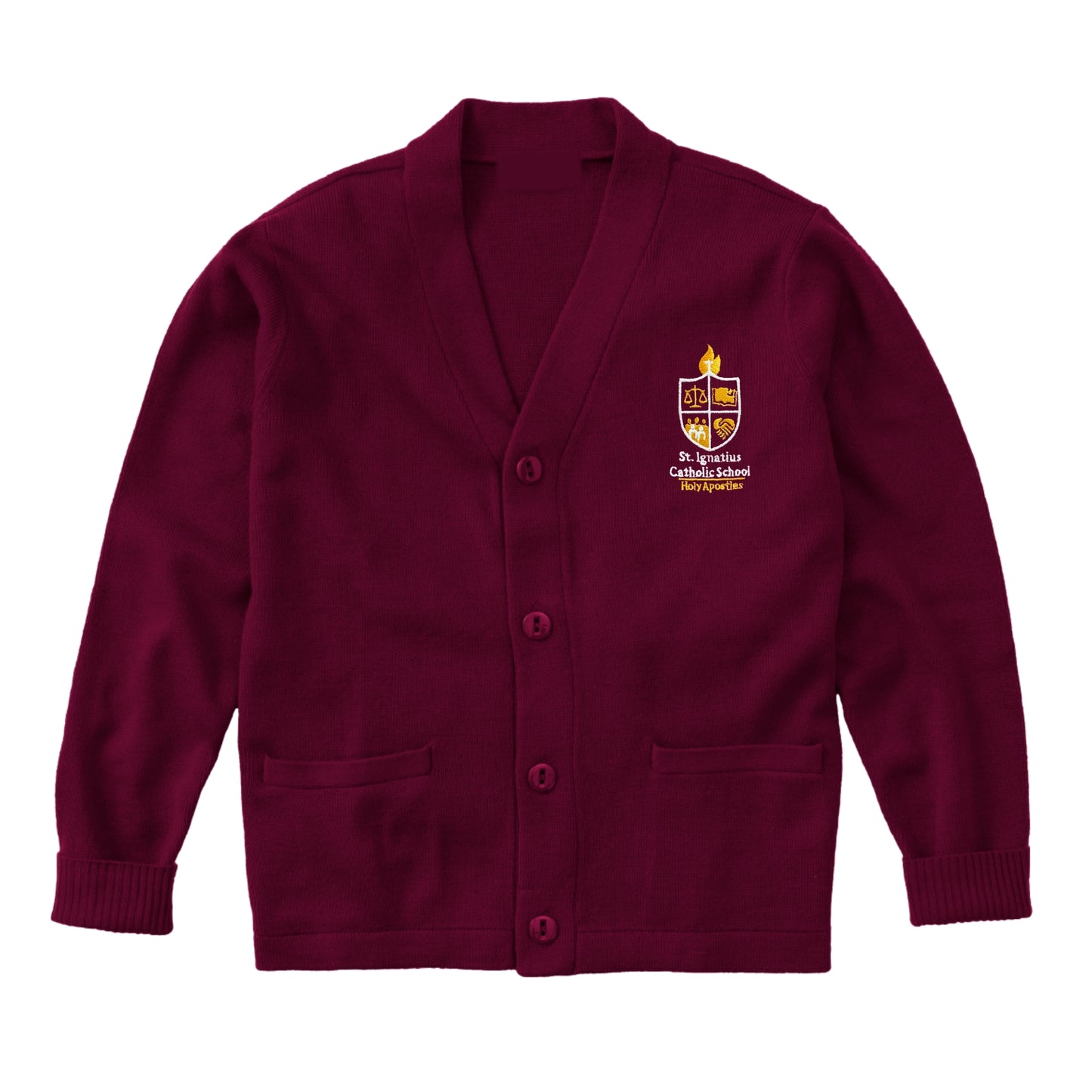 St. Ignatius Catholic Cardigan - Maroon