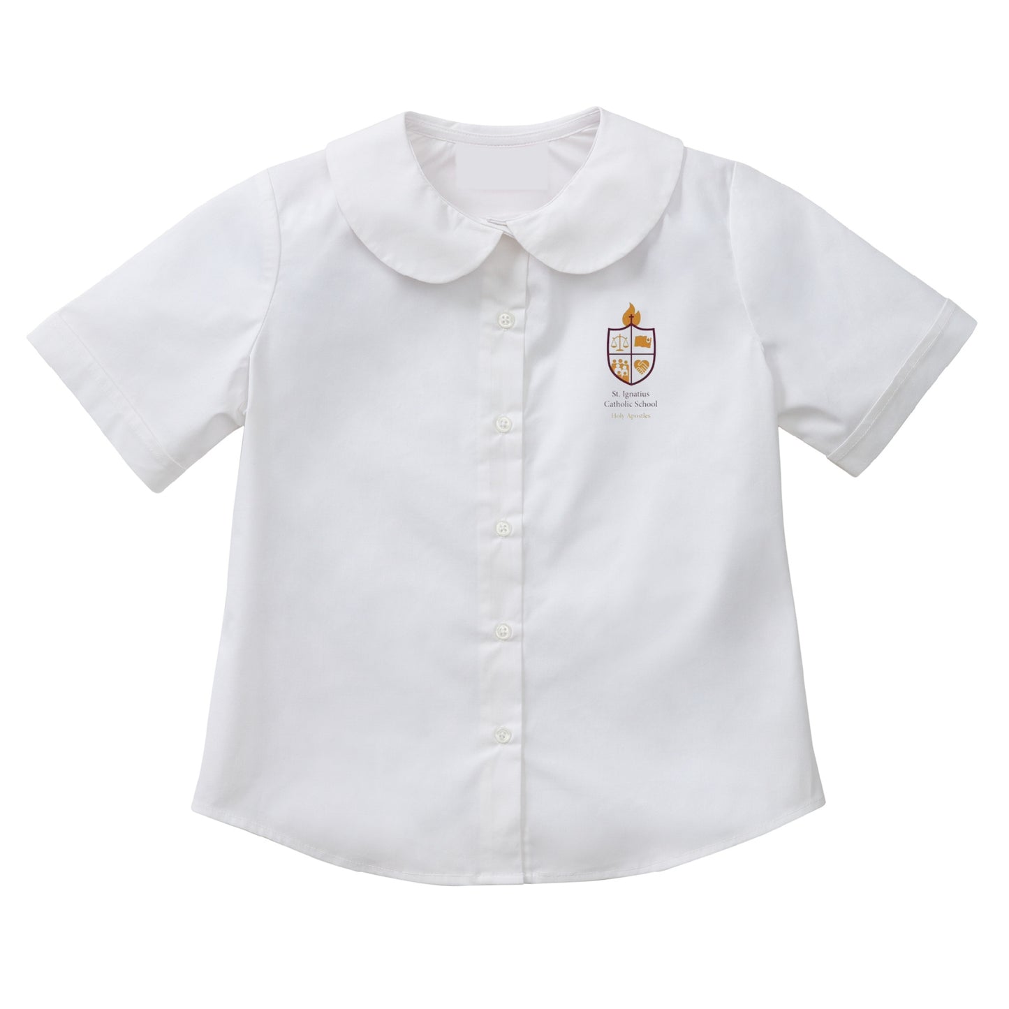 St. Ignatius Catholic School Round Collar Blouse - White - All Grades