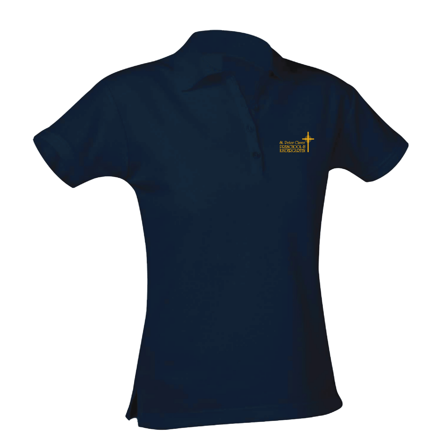 St. Peter Claver Feminine Fit Pique Polo - Navy