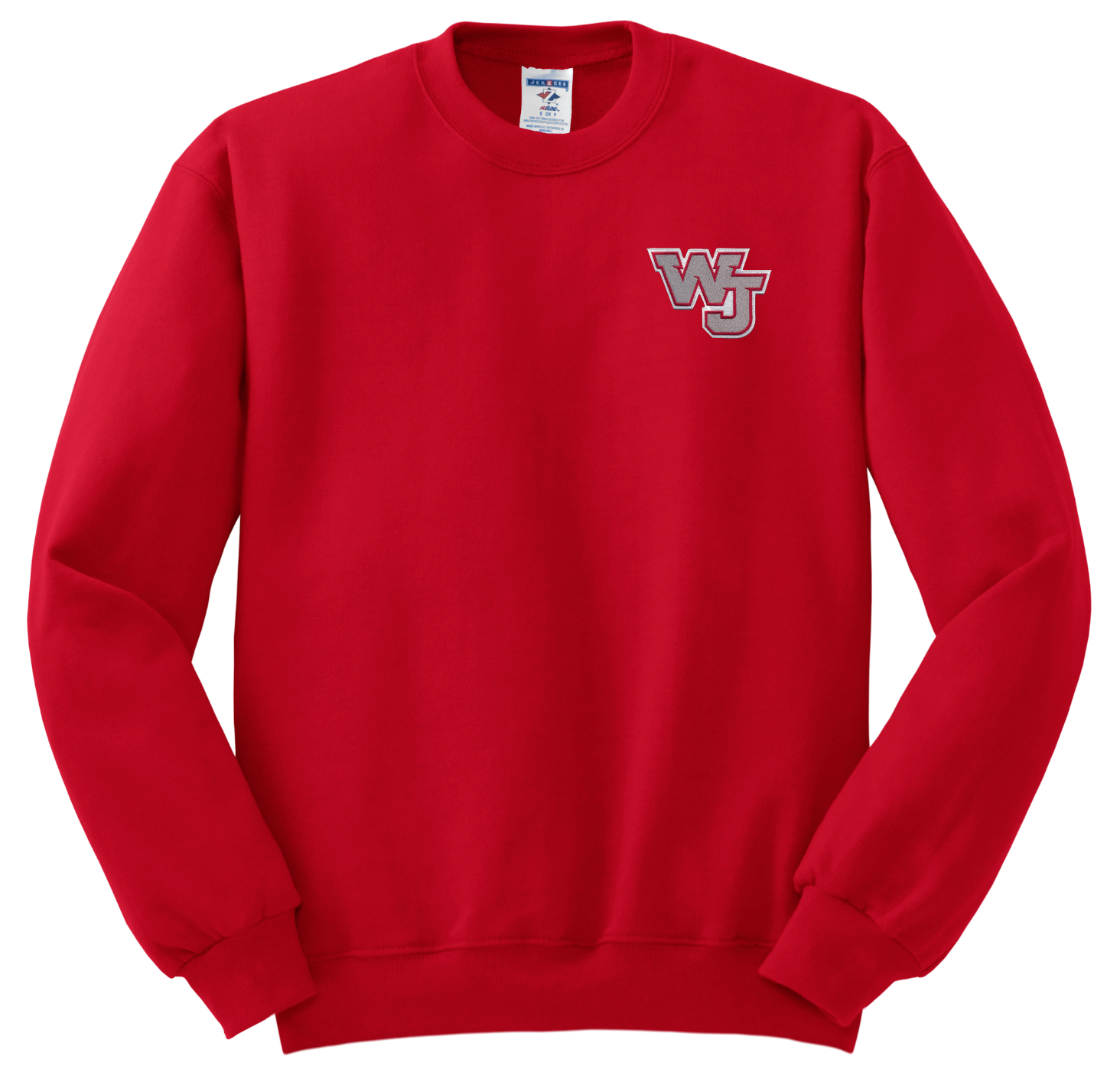 West Jefferson WJ Patch Red Crew Sweatshirt