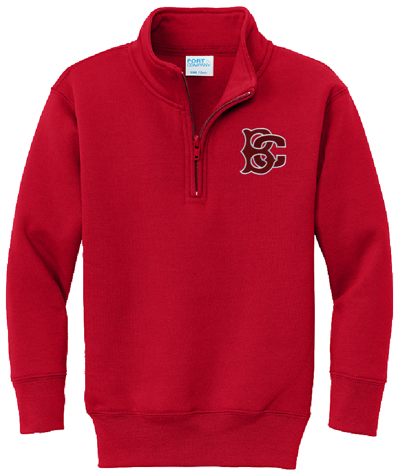 Belle Chasse High 1/4 Zip Sweatshirt - Red