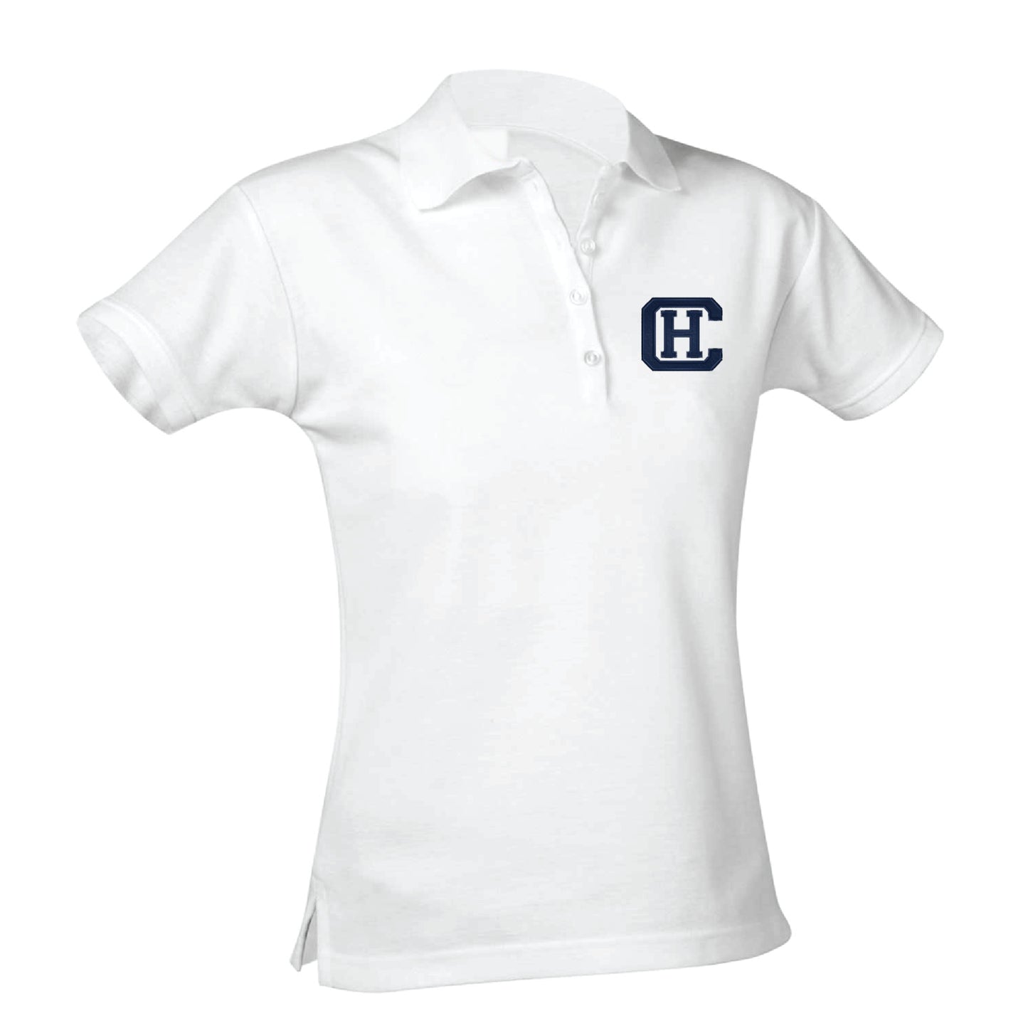 Campbell Hall School Feminine Fit Pique Polo - White