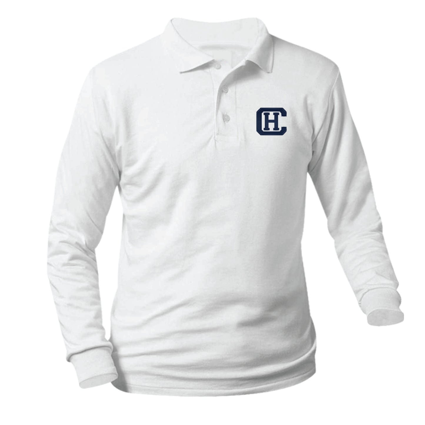 Campbell Hall School Longsleeve Pique Polo - White