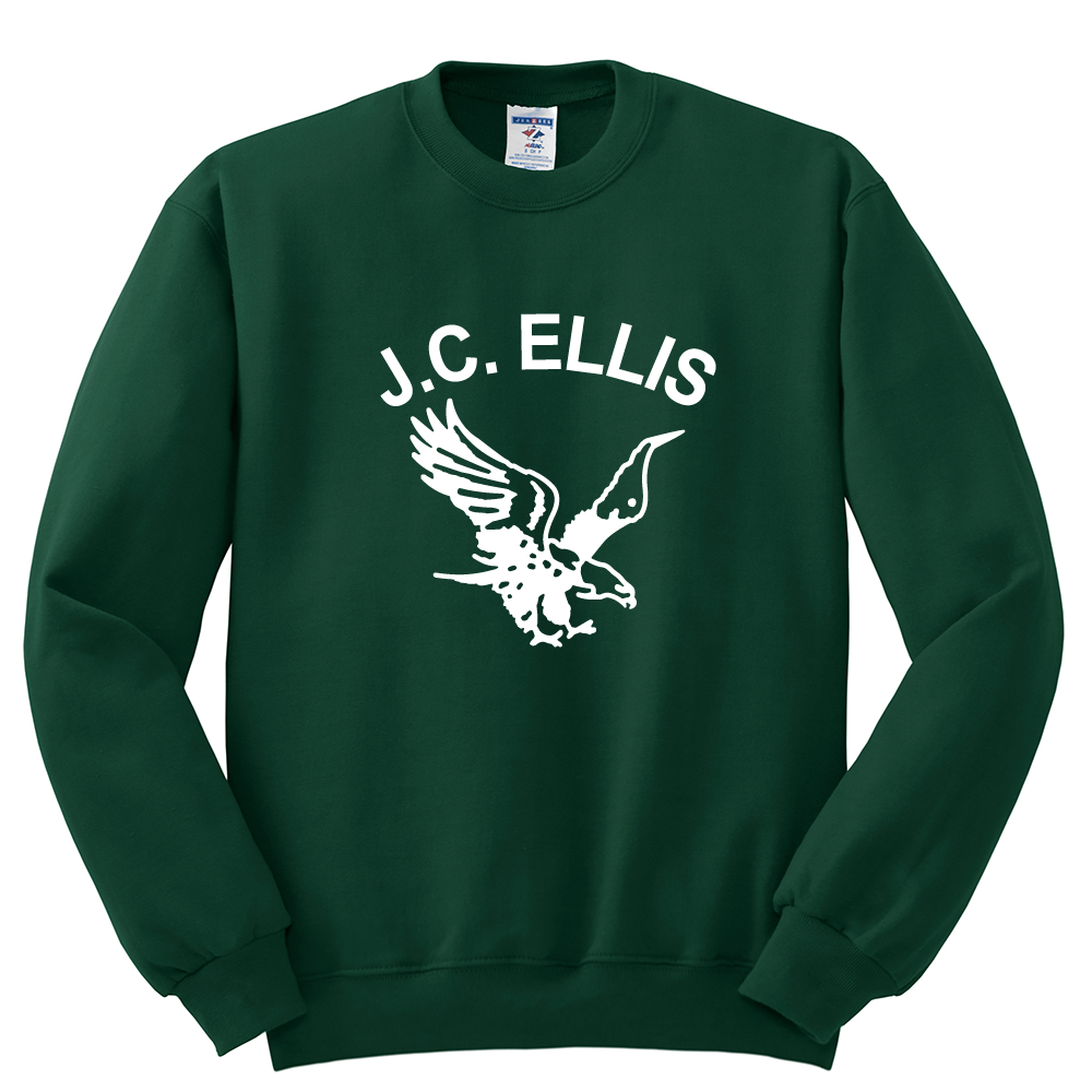 JC Ellis Elementary Full Chest Crew Sweatshirt - Dark Green