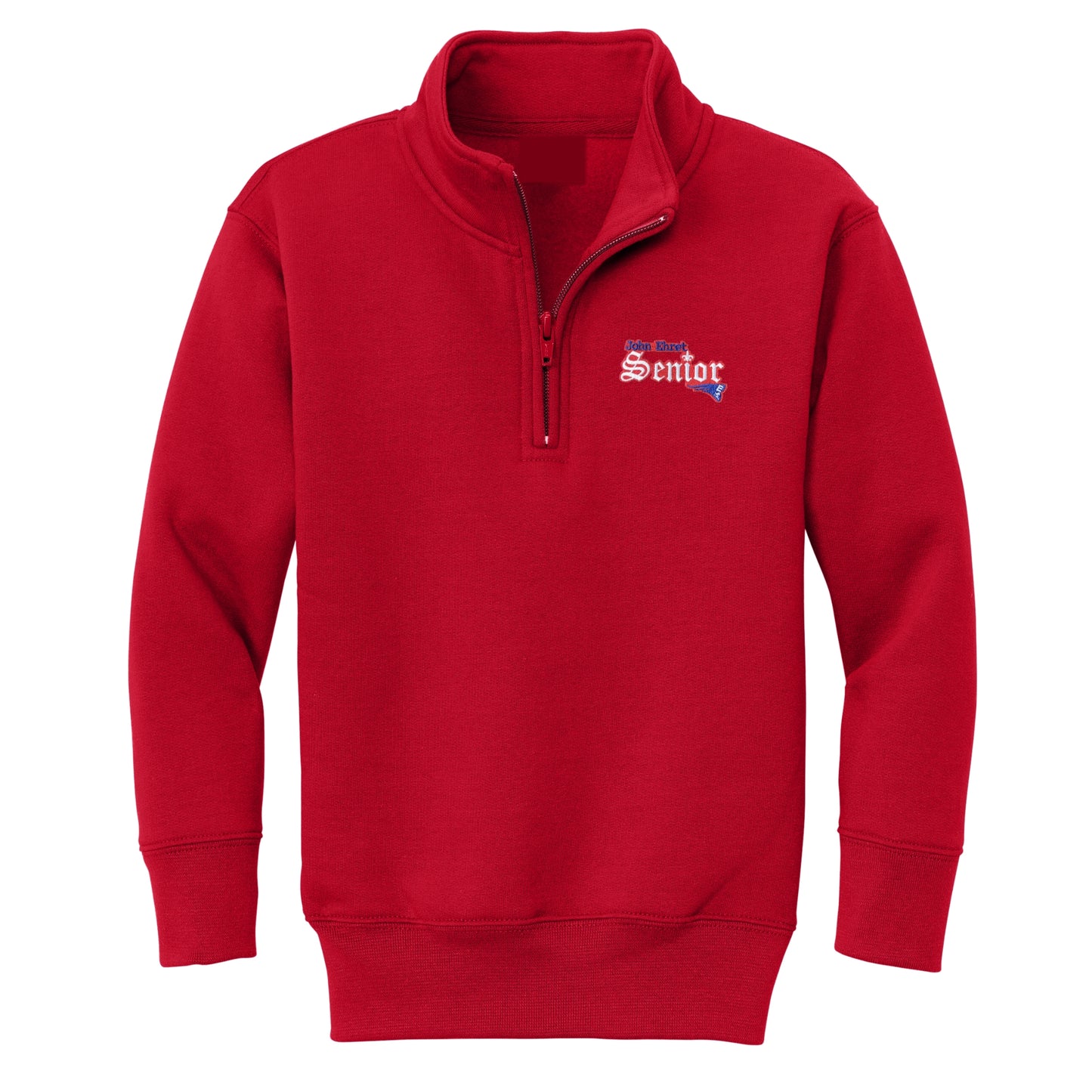 John Ehret Senior 1/4 Zip Sweatshirt - Red