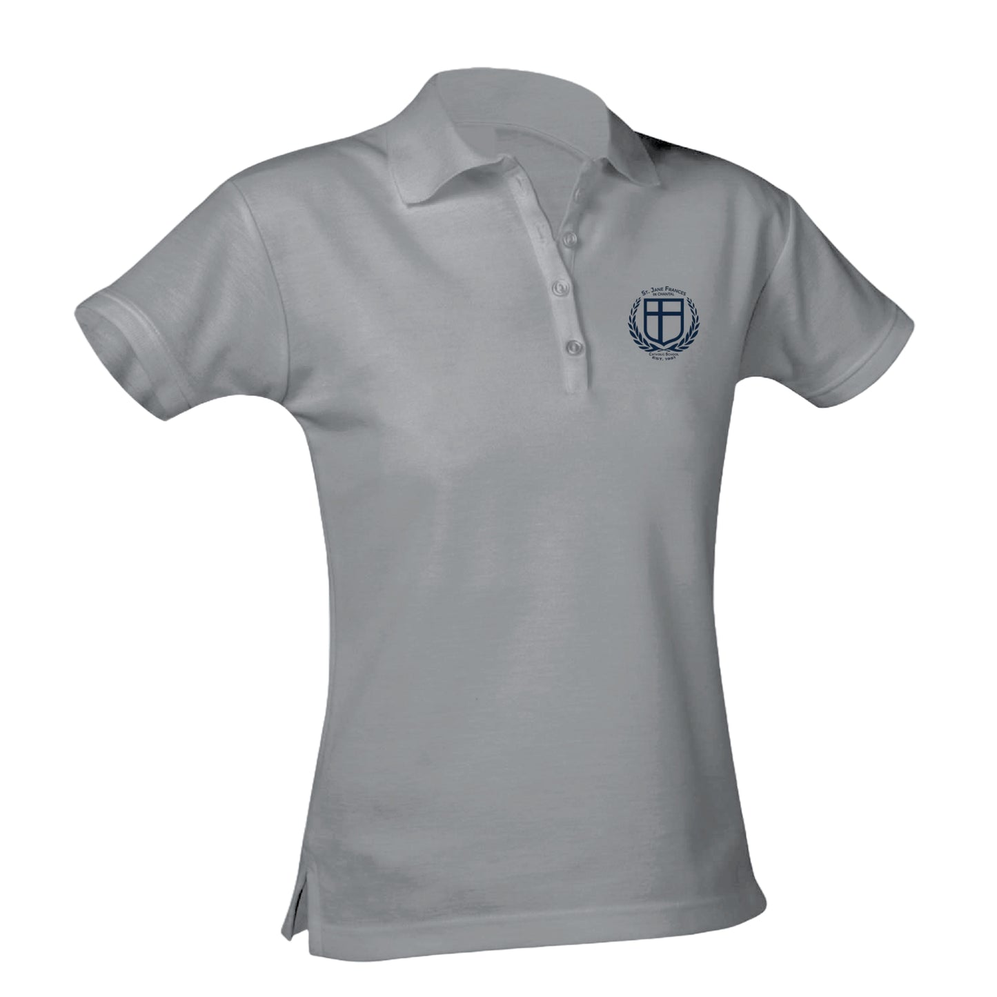 St. Jane Frances De Chantal Feminine Fit Pique Polo - Grey