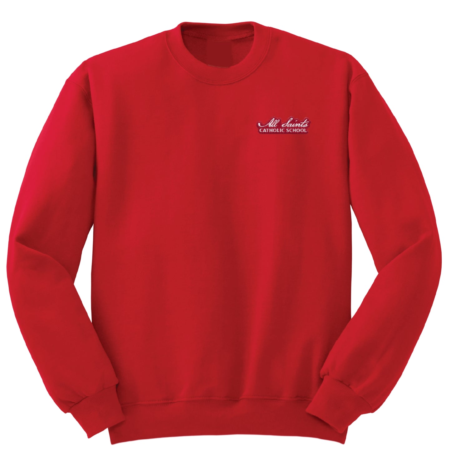 All Saints School - Puyallup Left Chest Crew Sweatshirt - Red