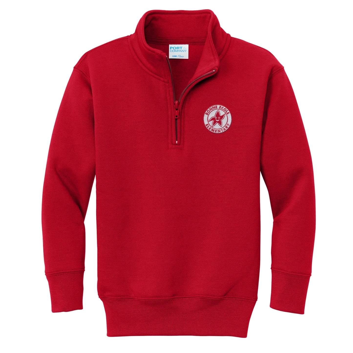 Bonne Ecole Elementary 1/4 Zip Sweatshirt - Red