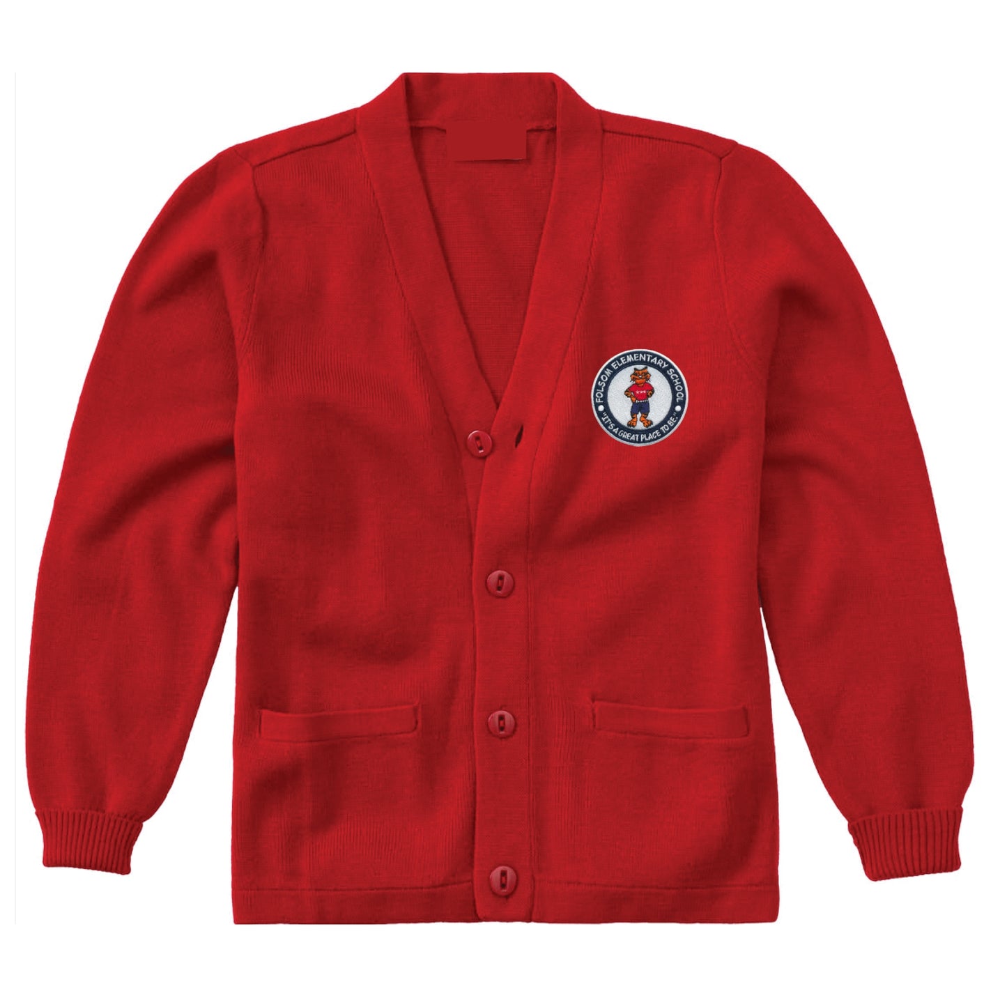 Folsom Elementary Cardigan - Red