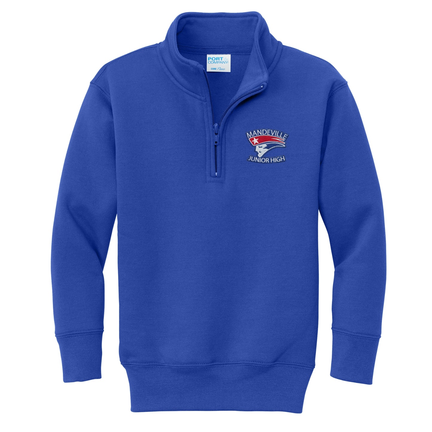 Mandeville Junior High 1/4 Zip Sweatshirt - Royal