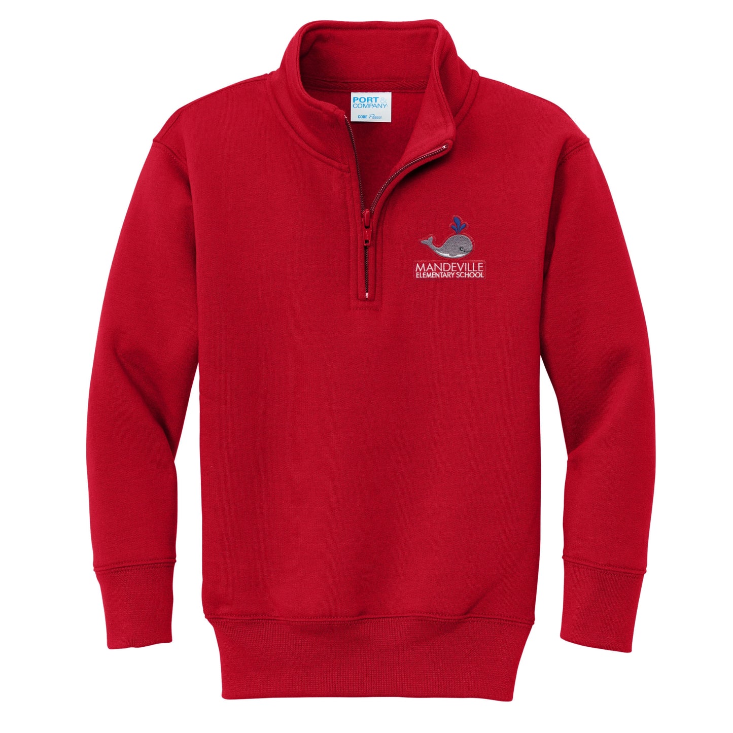 Mandeville Elementary 1/4 Zip Sweatshirt - Red