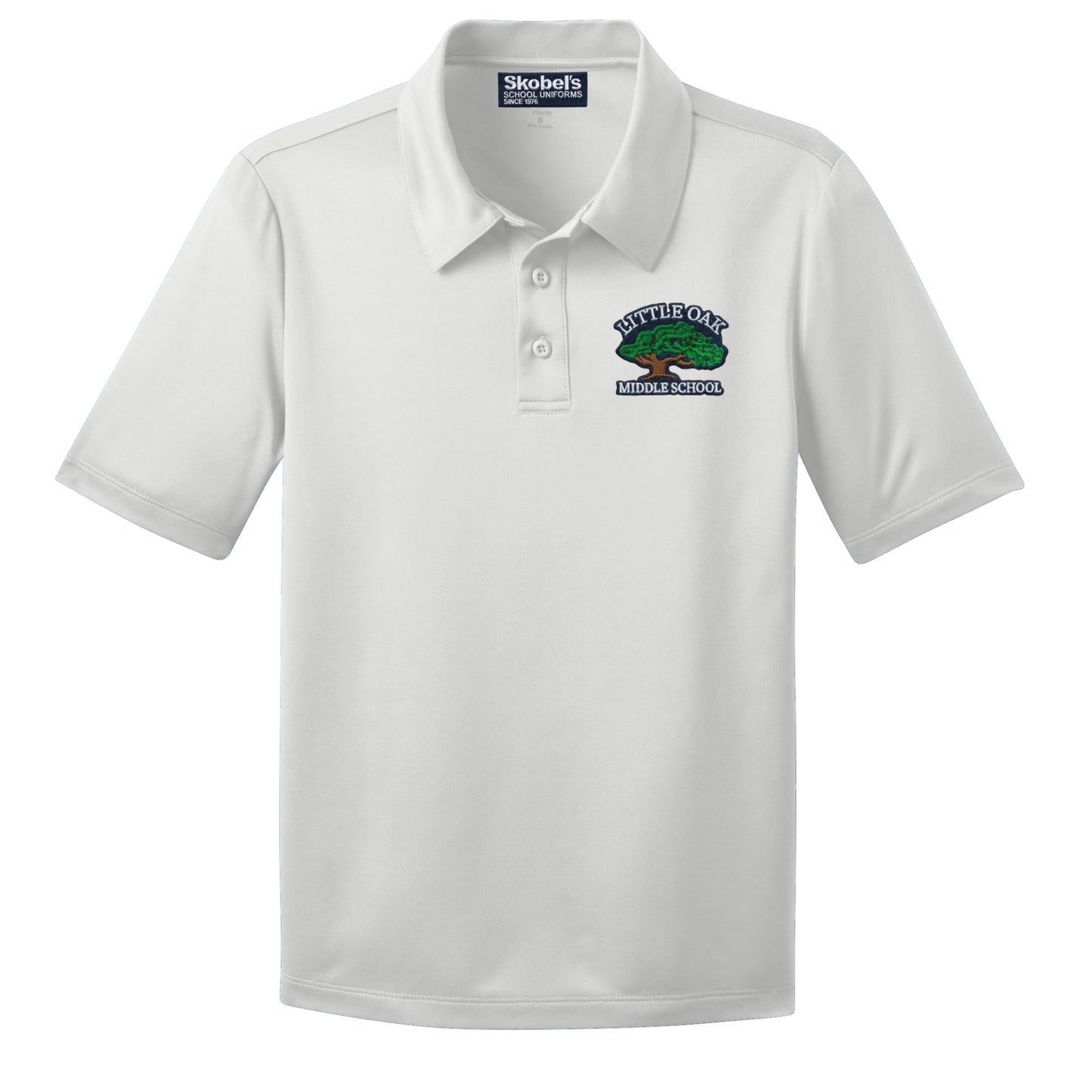 Little Oak Middle School Dryfit Polo - White