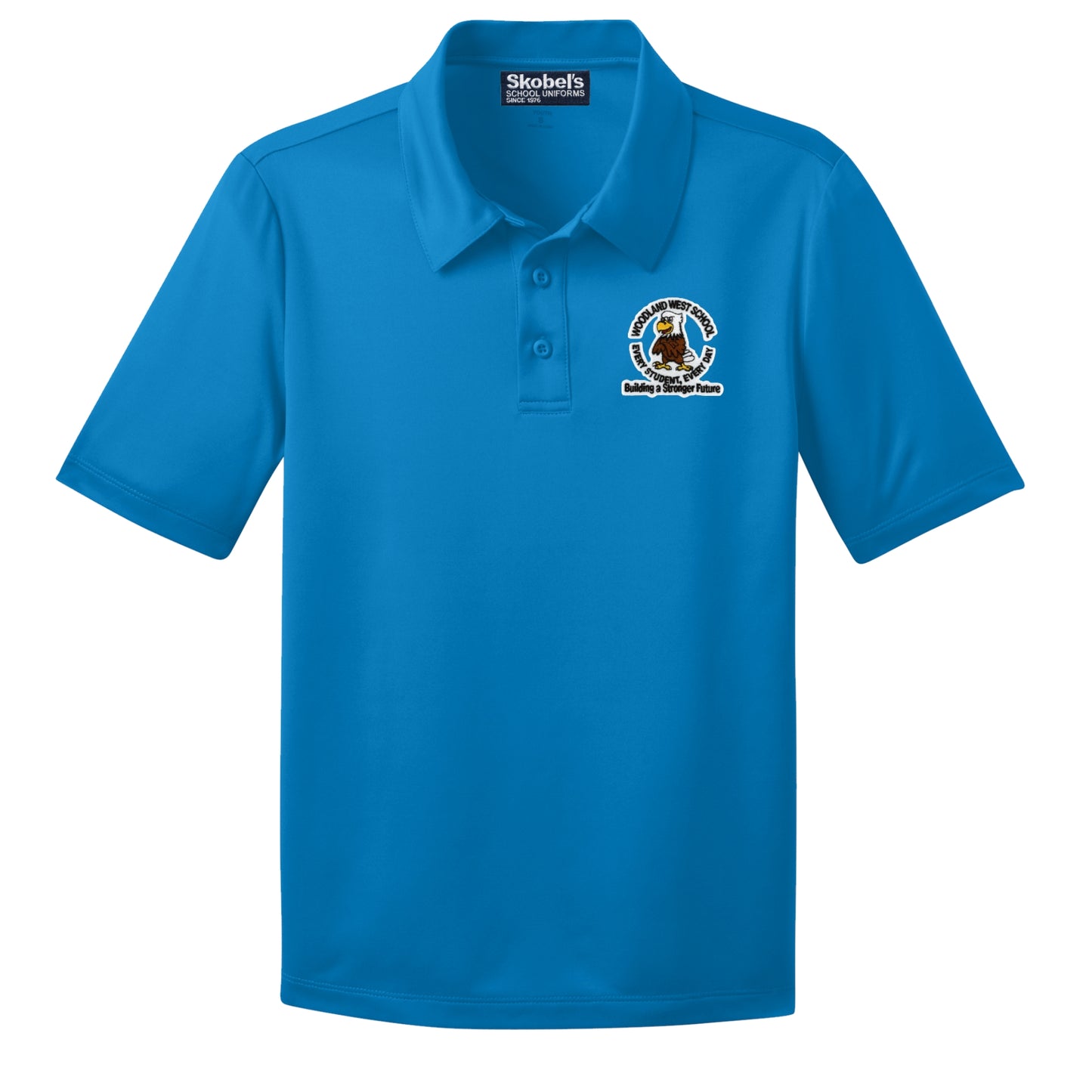 Woodland West Elementary Light Blue Dryfit Polo