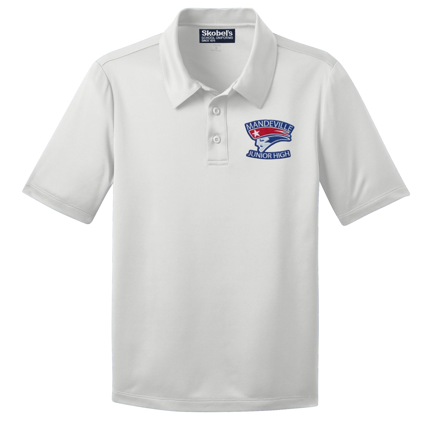 Mandeville Junior High Dryfit Polo - White