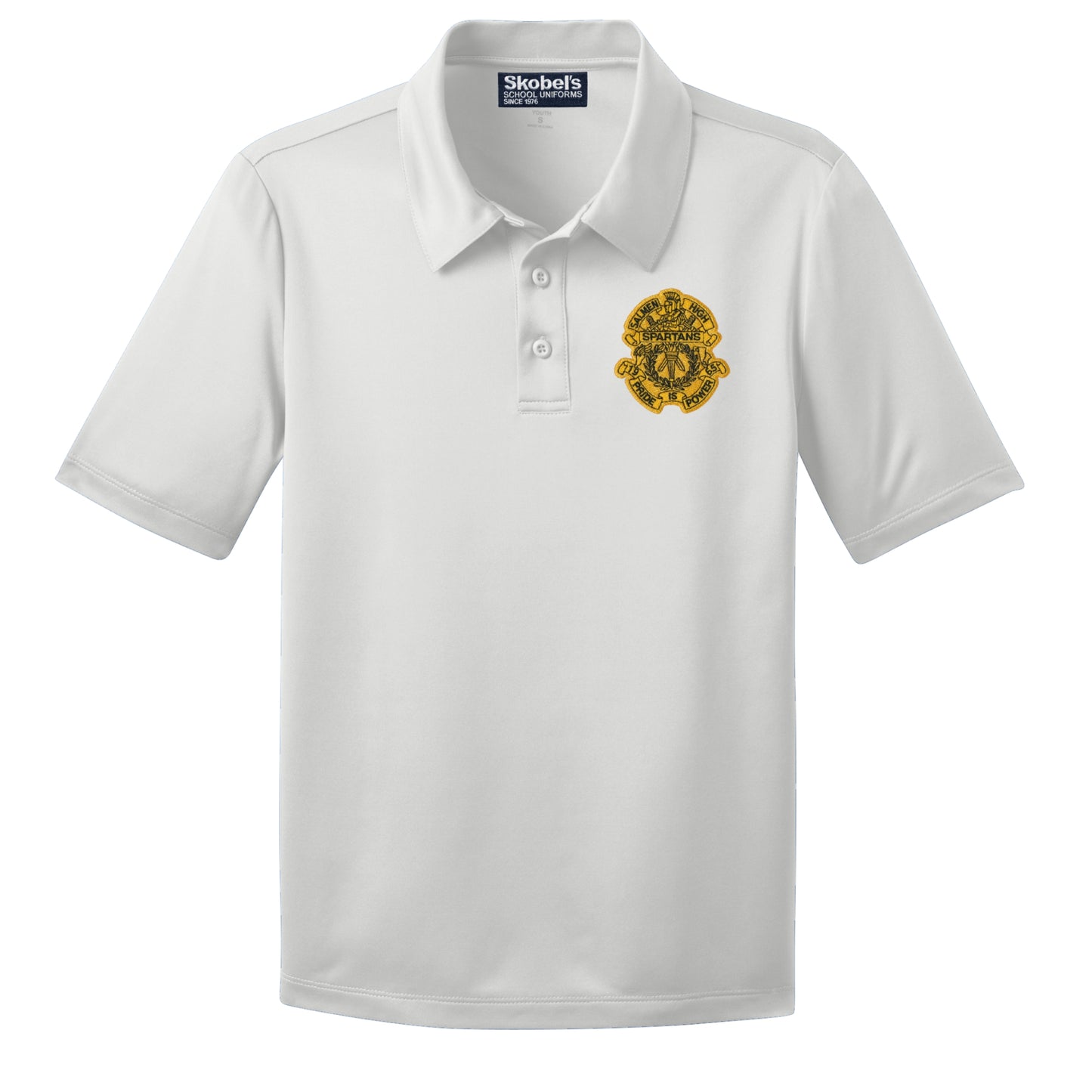 Salmen High School Dryfit Polo - White