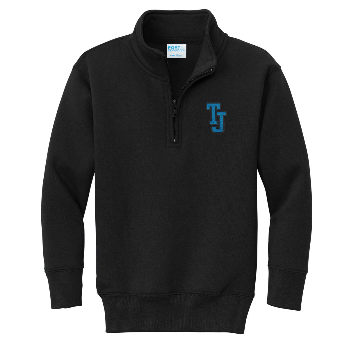 Thomas Jefferson 1/4 Zip Sweatshirt - Black - All Grades