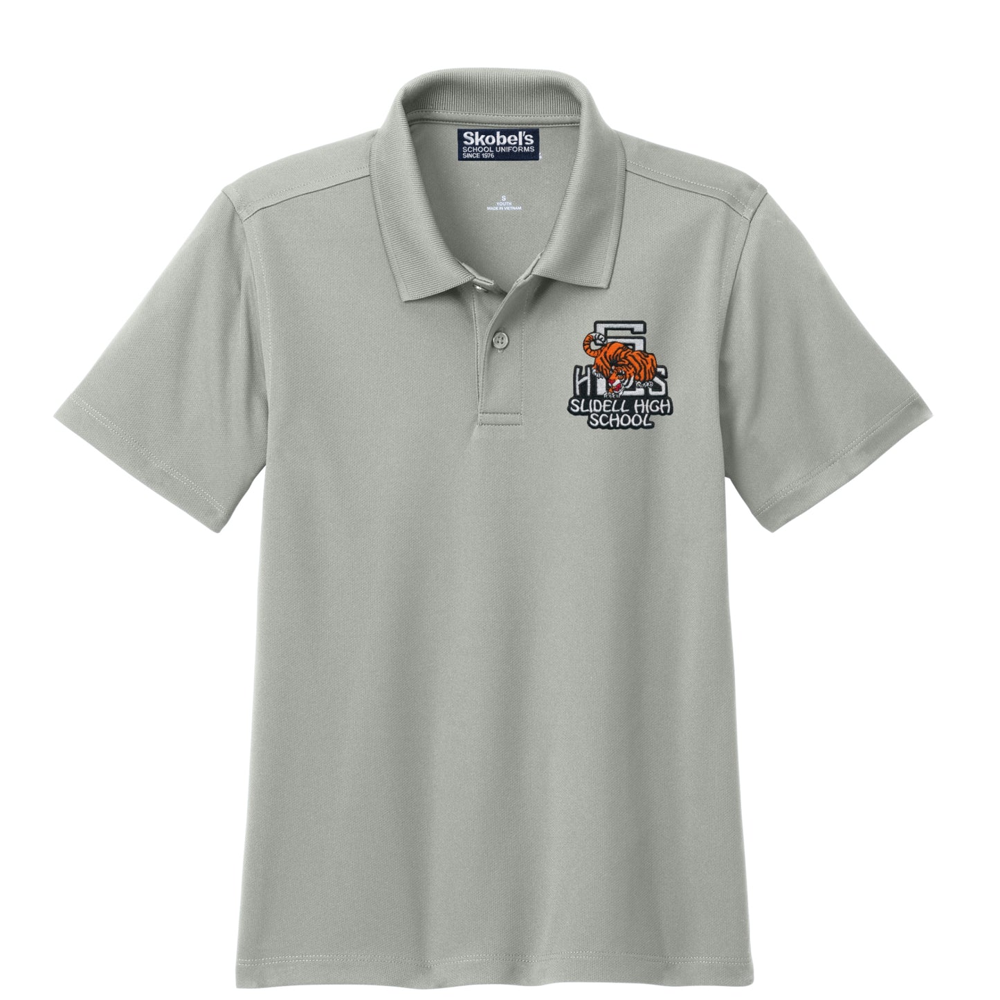 Slidell High School Dryfit Polo - Grey
