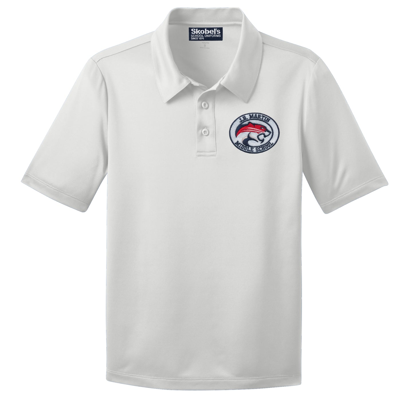 J.B. Martin Middle School Dryfit Polo - White