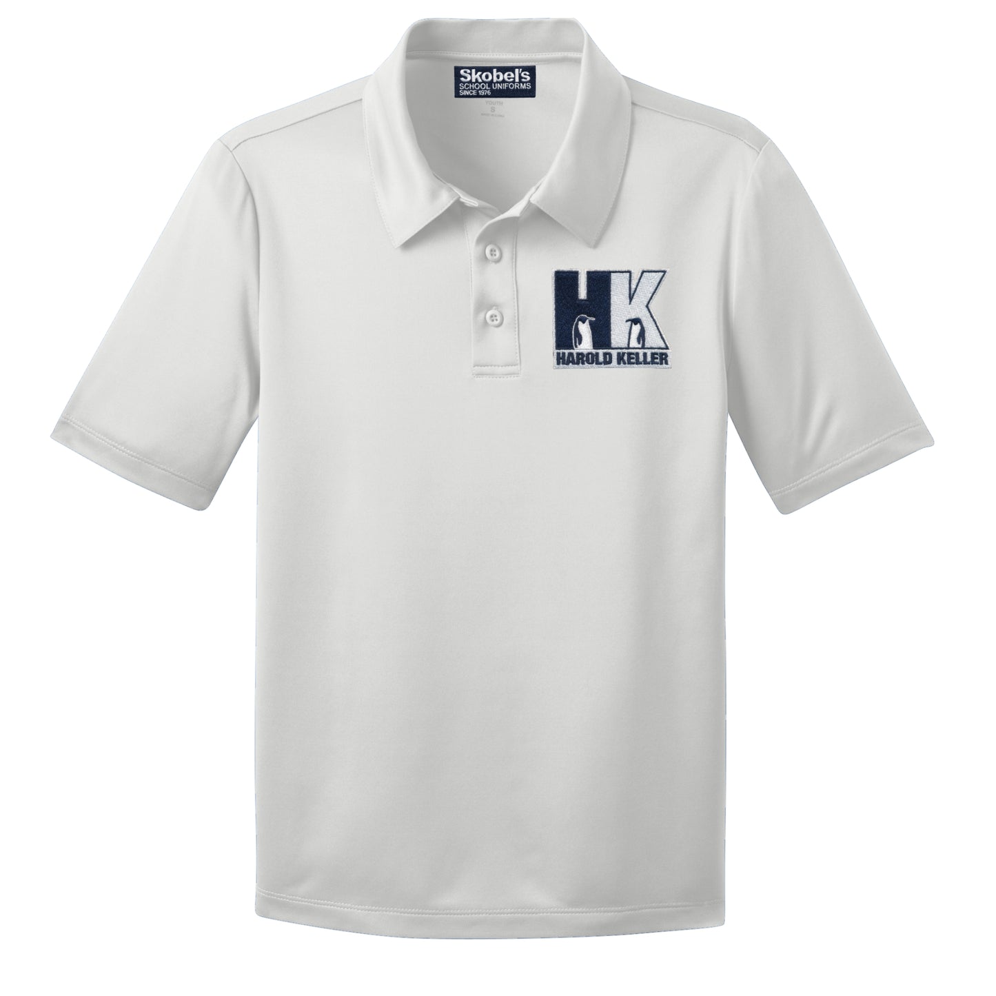 Harold Keller Dryfit Polo - White - 1st-5th Grades